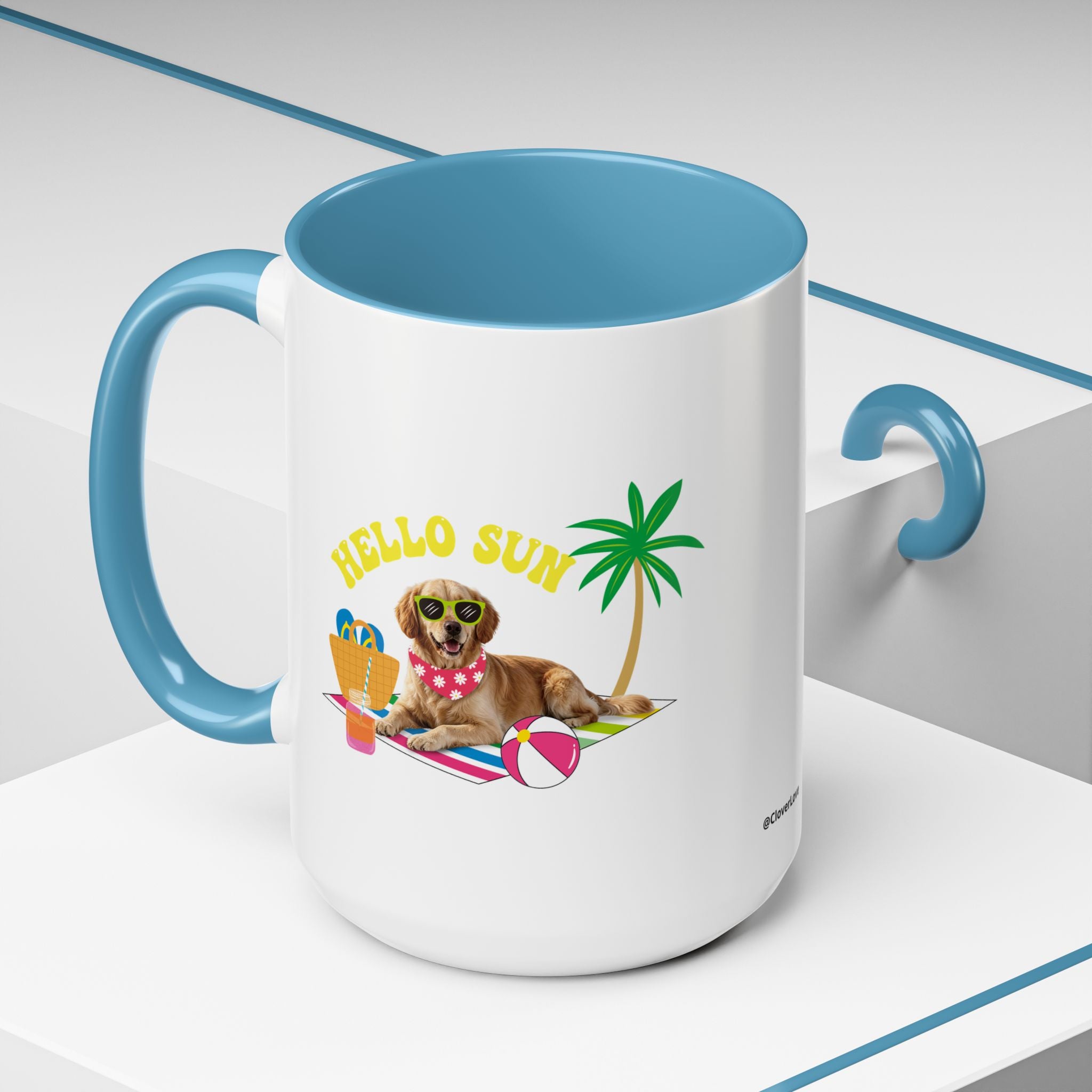Süße Sommer Hunde-Tasse | Personalisierte Hunde-Foto-Kaffeetasse mit individuellem Text