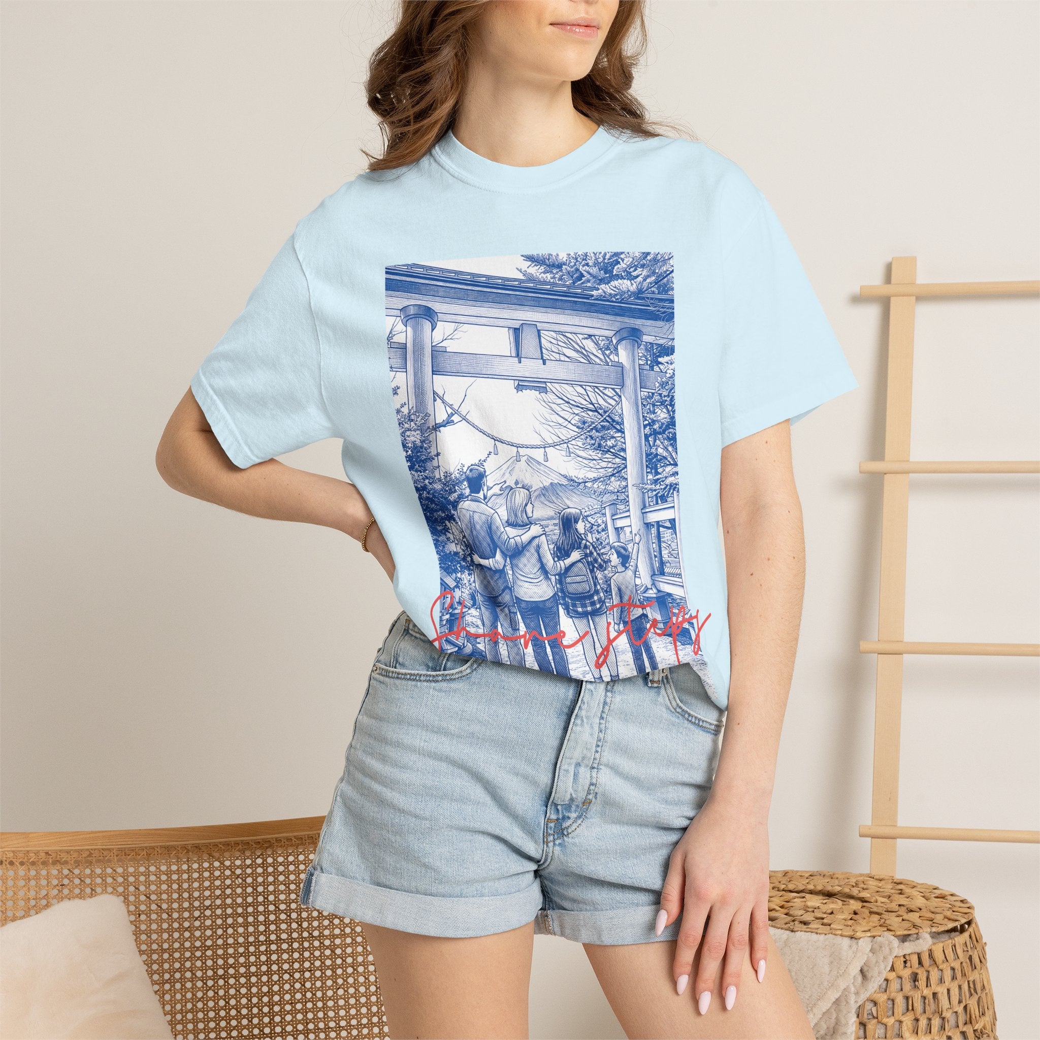 Custom Japan Landmark T-Shirt - Vintage Shrine Adventure Tee, Travel Lover Gift