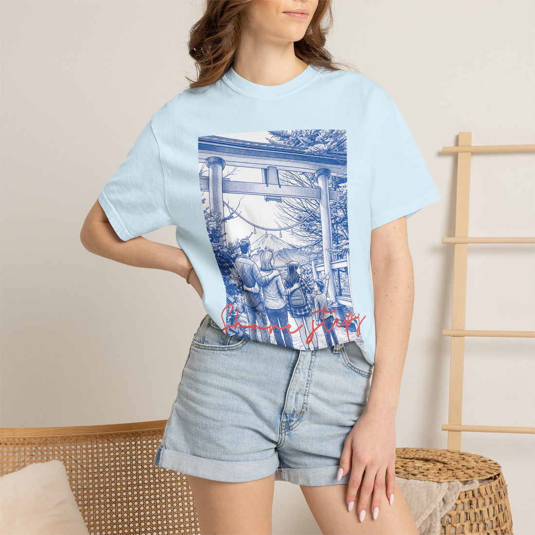 Custom Japan Landmark T-Shirt - Vintage Shrine Adventure Tee, Travel Lover Gift