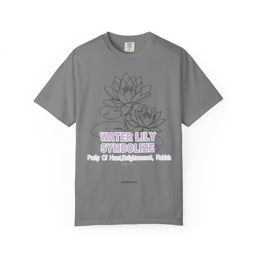 Water Lily Flower T-Shirt - Botanical Graphic Shirt for Flower Lovers