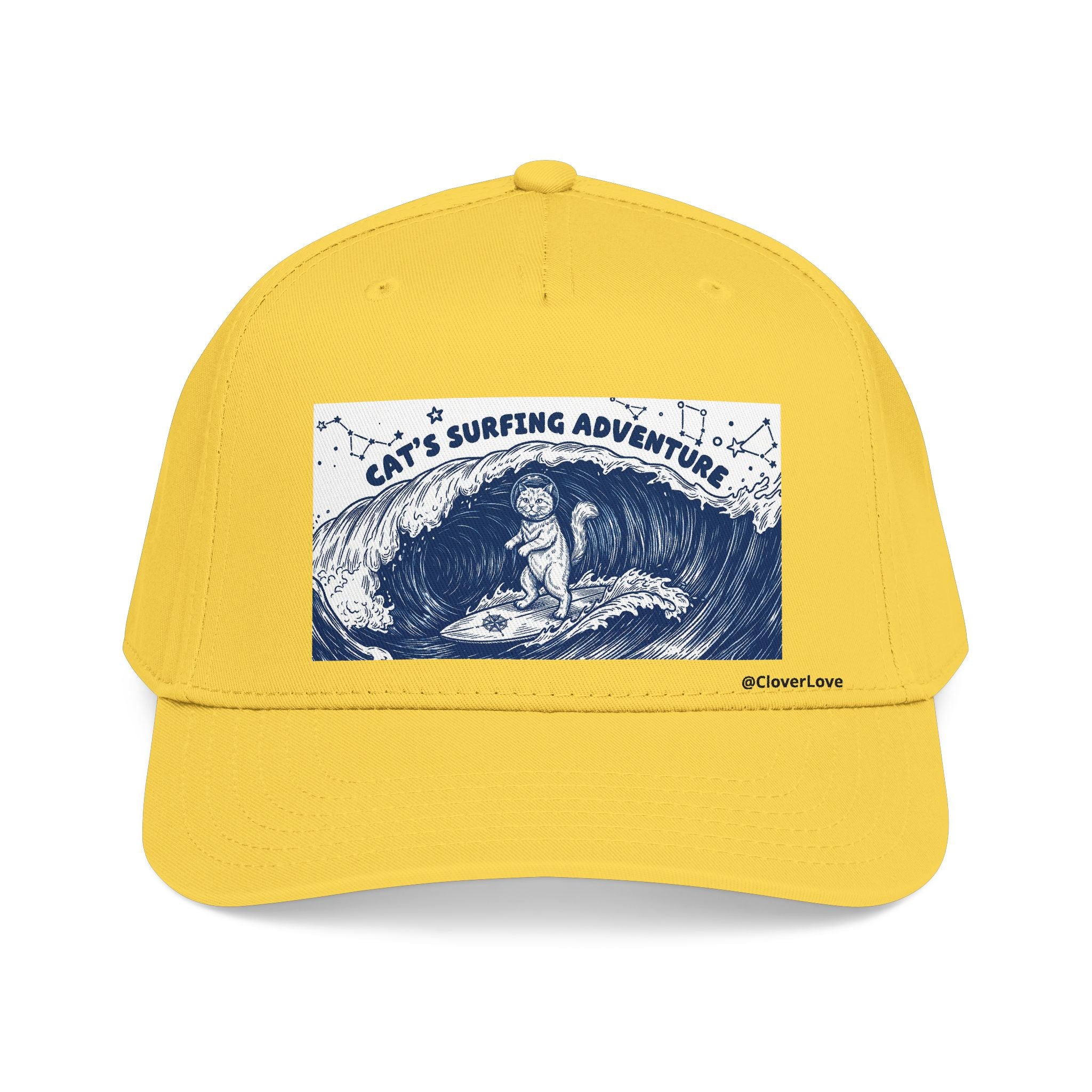 Cat Surfing Hat - Ocean Adventure Baseball Cap, Cute Cat Lover Gift