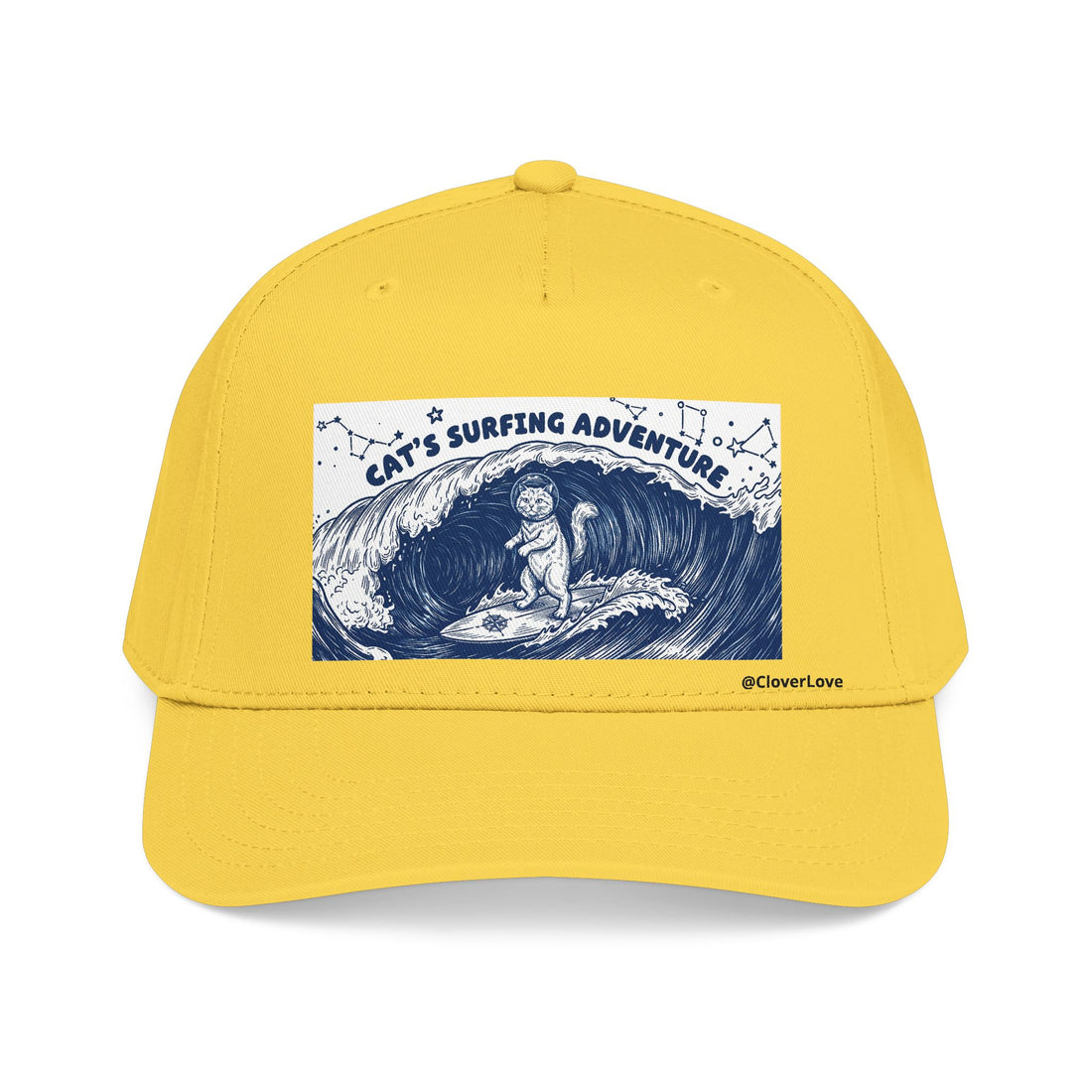 Cat Surfing Hat - Ocean Adventure Baseball Cap, Cute Cat Lover Gift