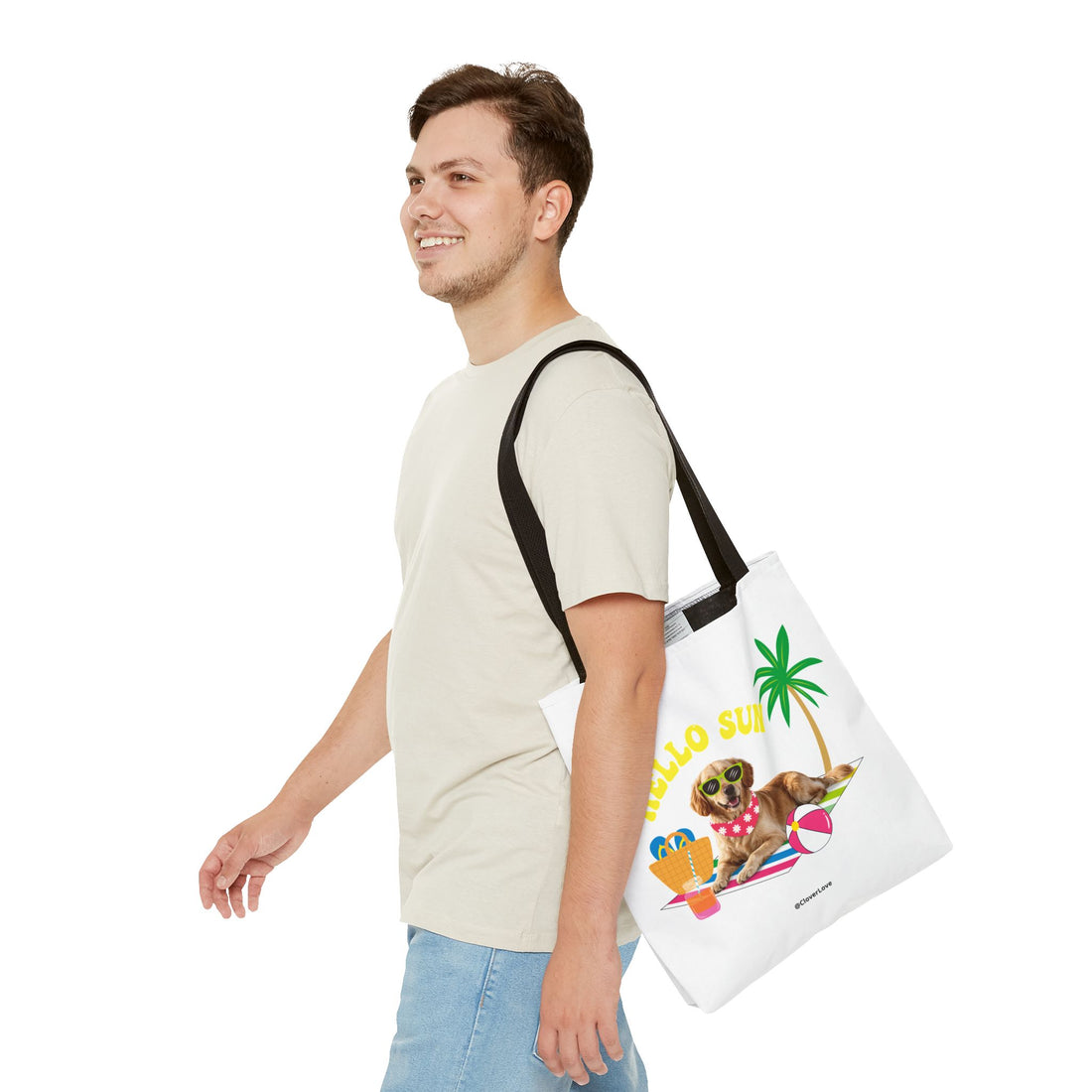 Funny Dog Tote Bag | Personalized Pet Photo Summer Canvas Bag