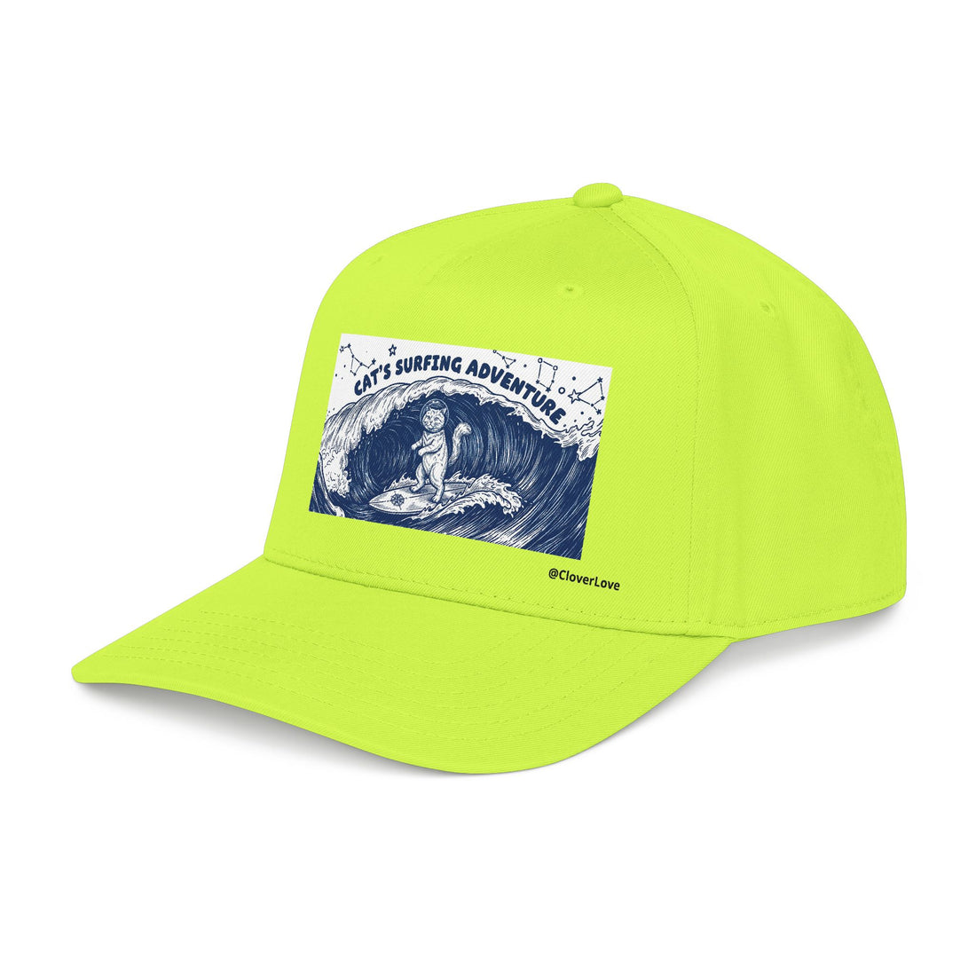 Cat Surfing Hat - Ocean Adventure Baseball Cap, Cute Cat Lover Gift