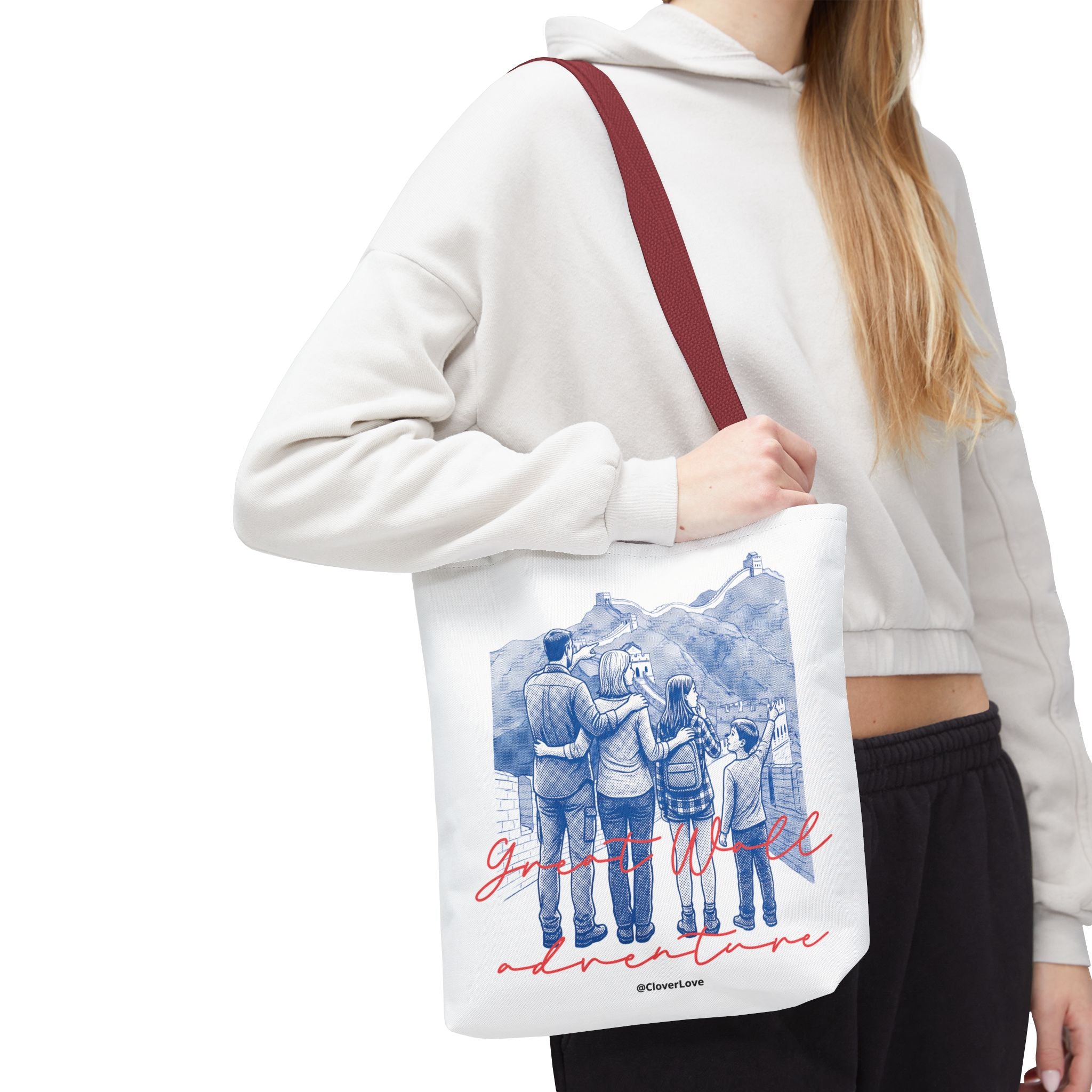 Great Wall of China Tote Bag, Family Travel Souvenir Bag, Landmark Canvas Tote