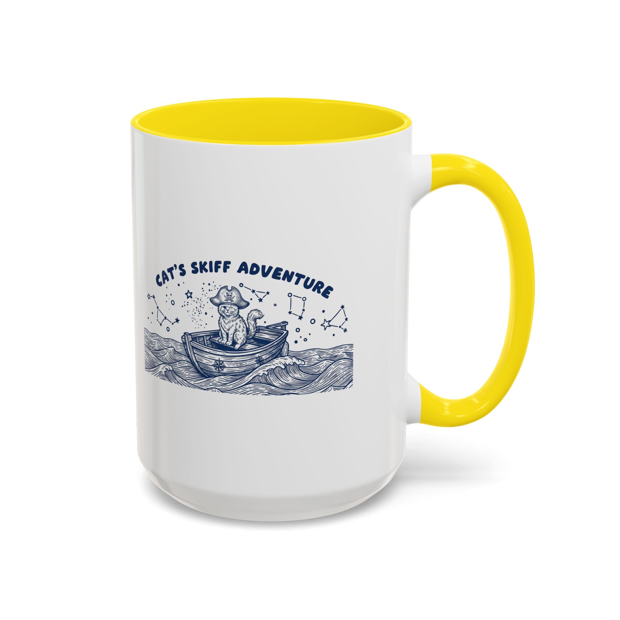 Cat's Skiff Adventure Ocean Mug - Cute Nautical Cat Lover Coffee Cup