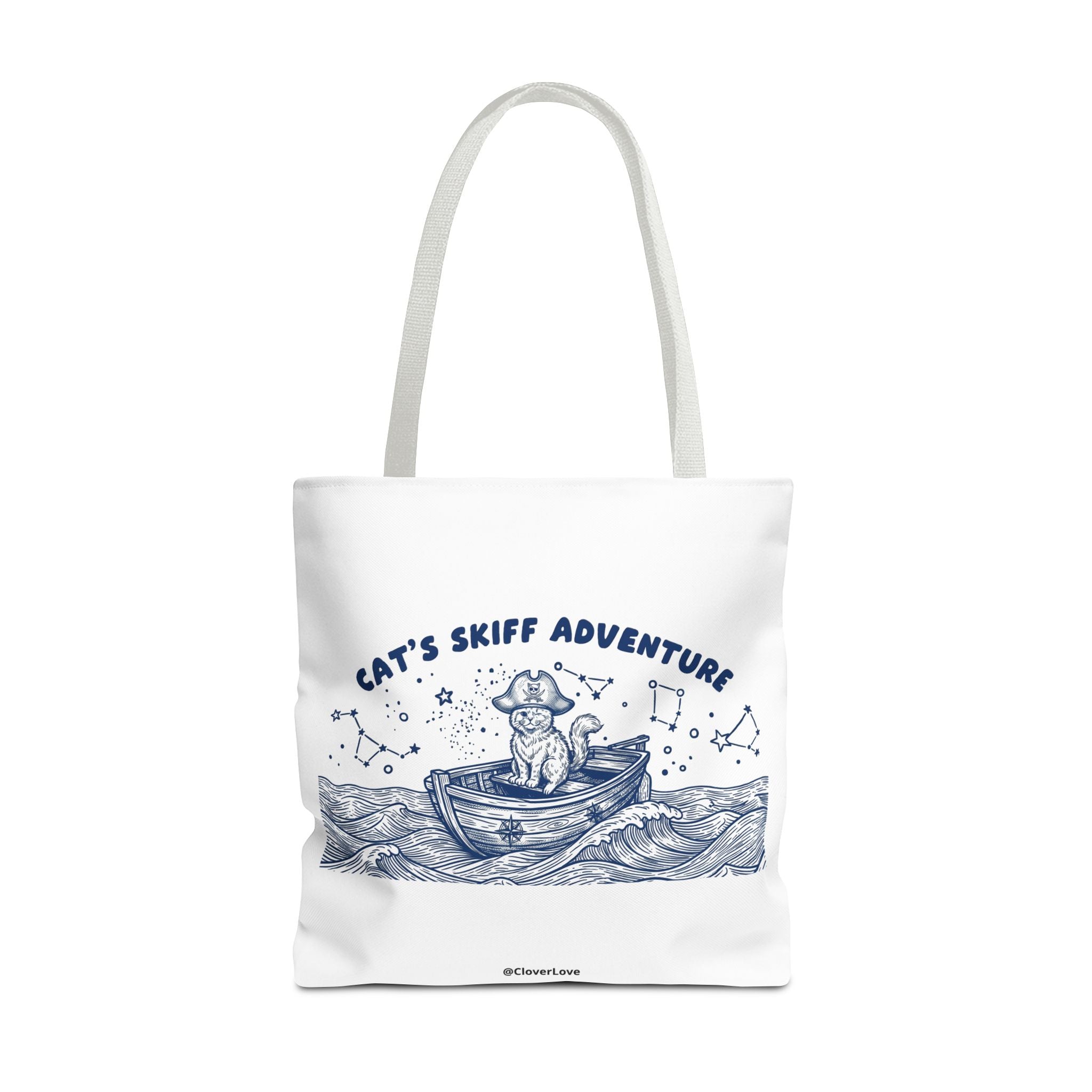 Cat's Skiff Adventure Tote Bag | Vintage Nautical Ocean Canvas Bag