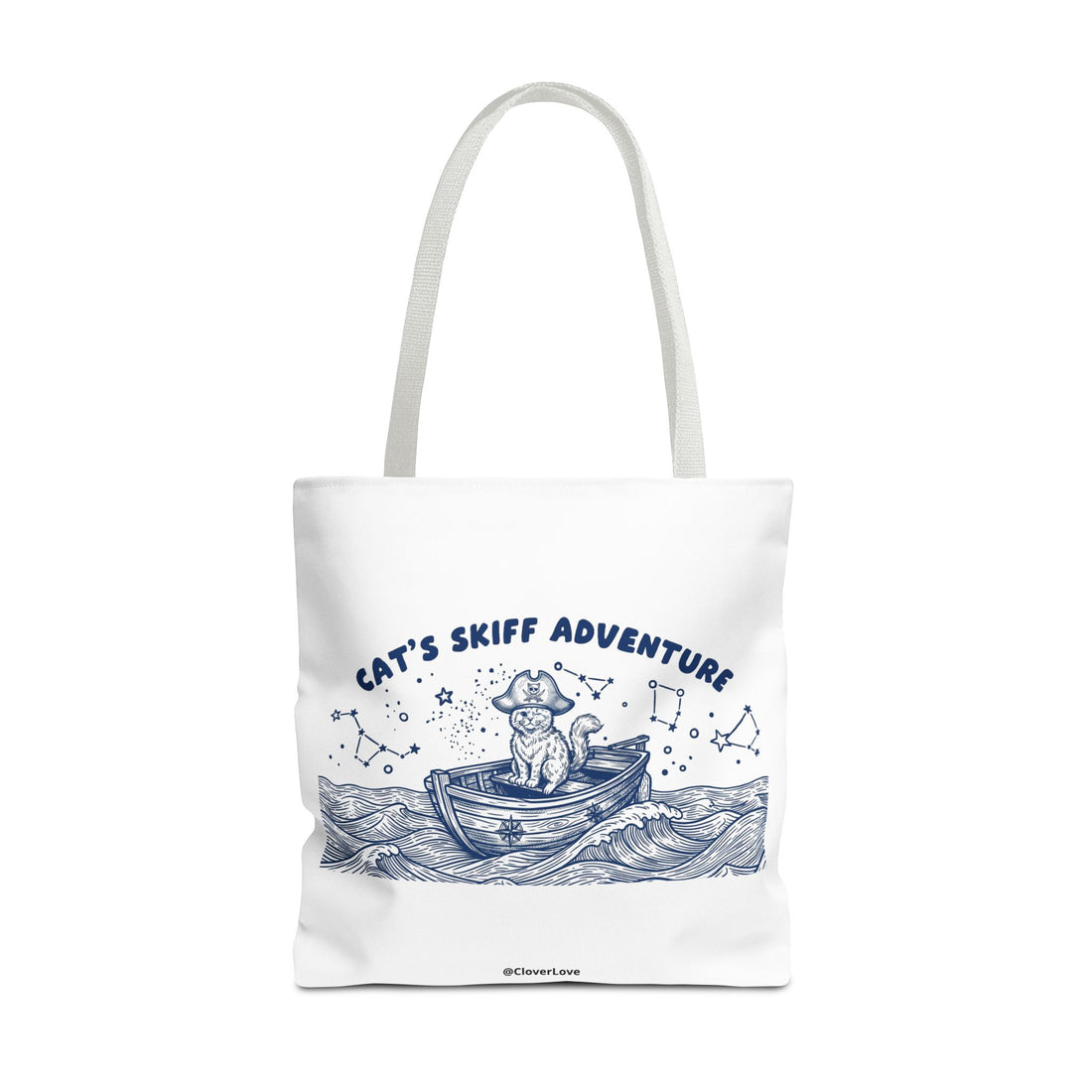 Cat's Skiff Adventure Tote Bag | Vintage Nautical Ocean Canvas Bag