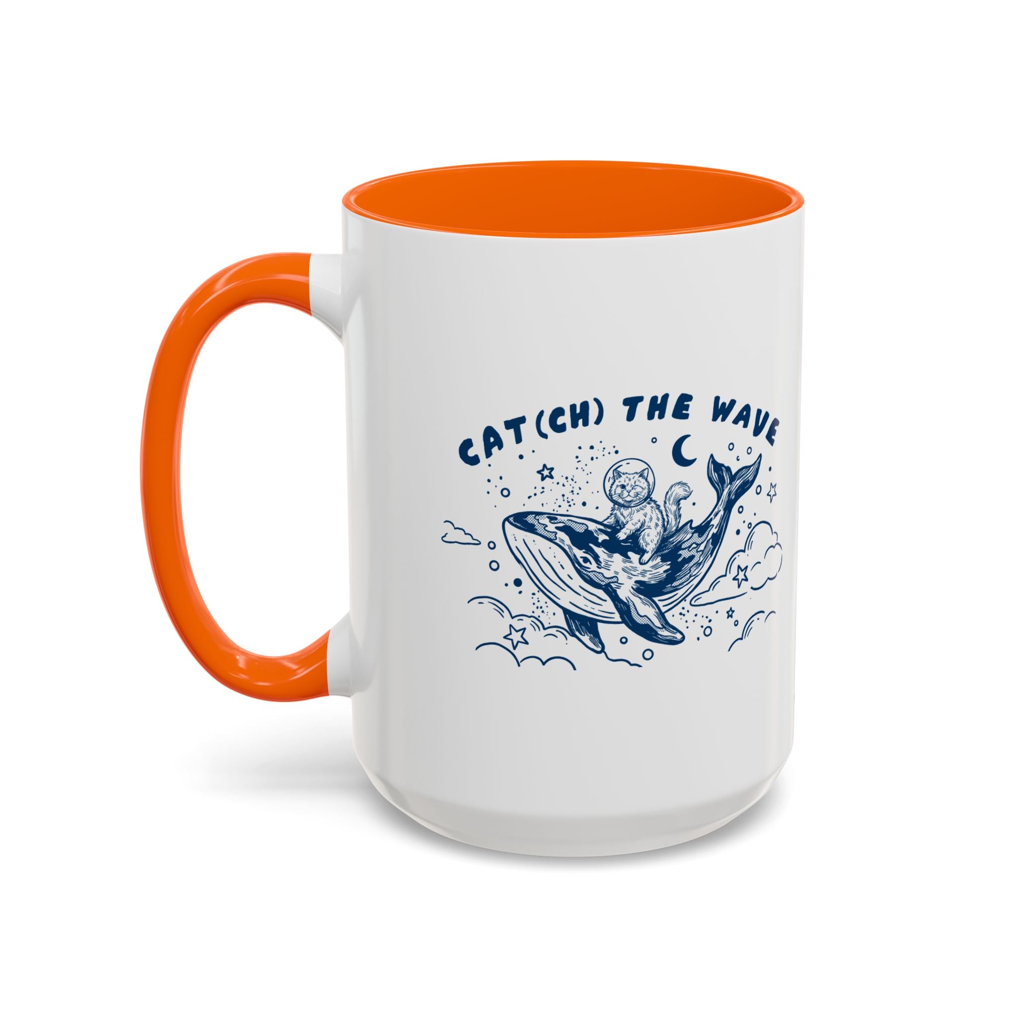 Cat's Wave Adventure Mug - Cute Cat Whale Ocean Coffee Cup