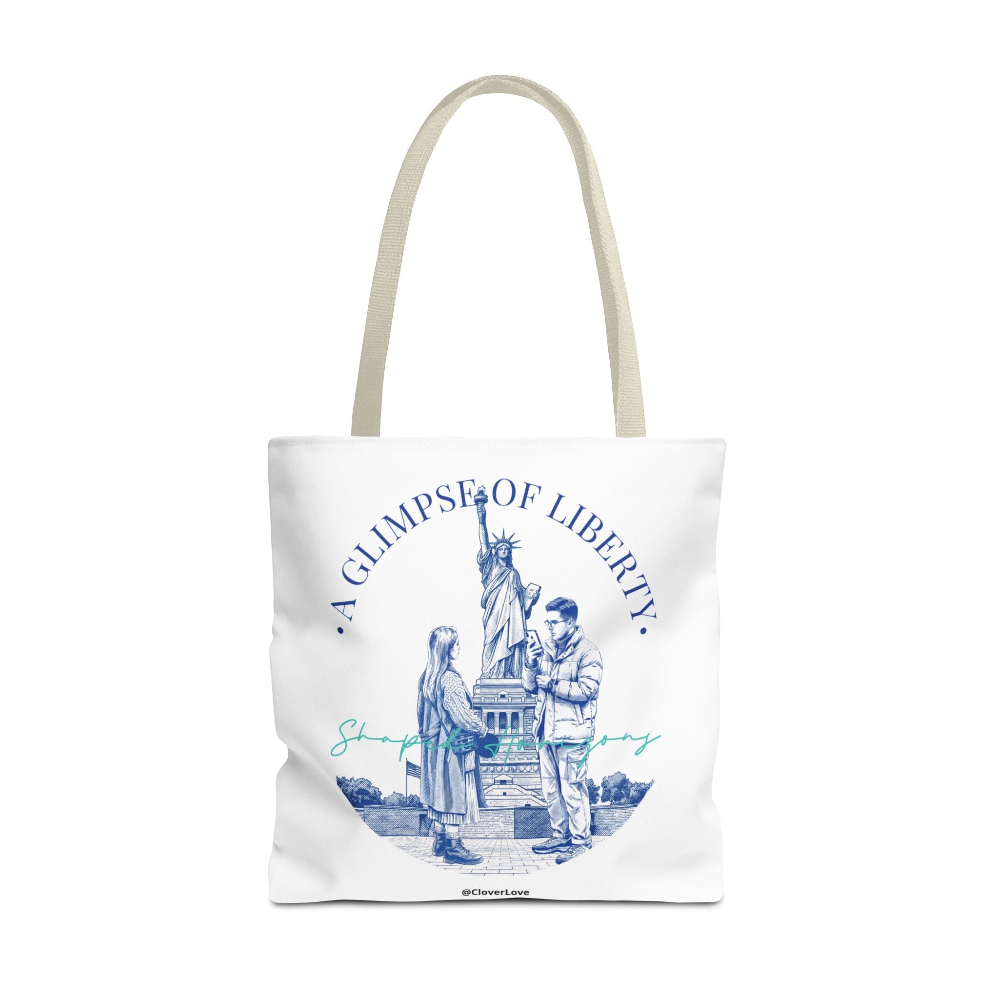A Glimpse Of Liberty Travel Tote Bag | Statue of Liberty New York Canvas Tote Bag