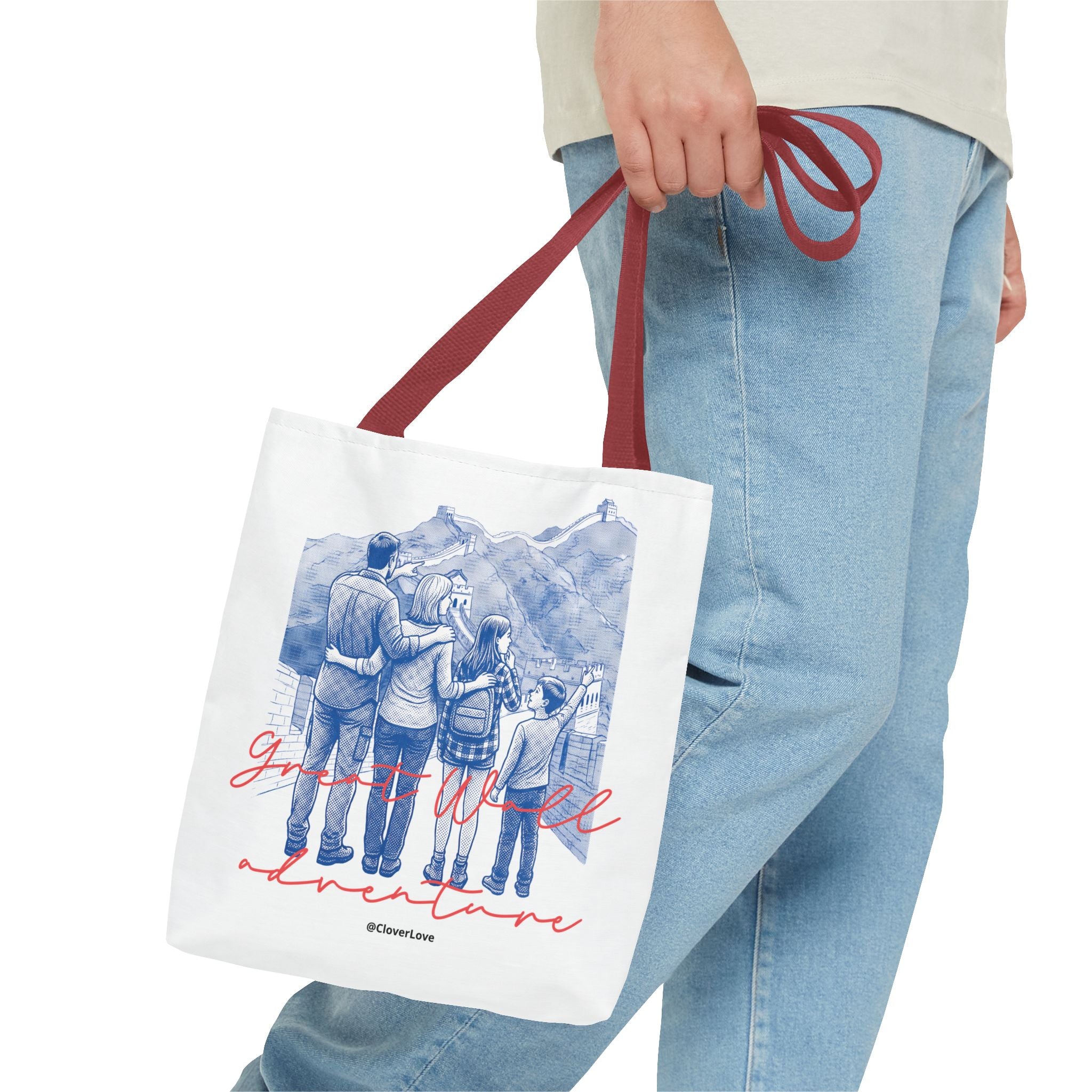Great Wall of China Tote Bag, Family Travel Souvenir Bag, Landmark Canvas Tote