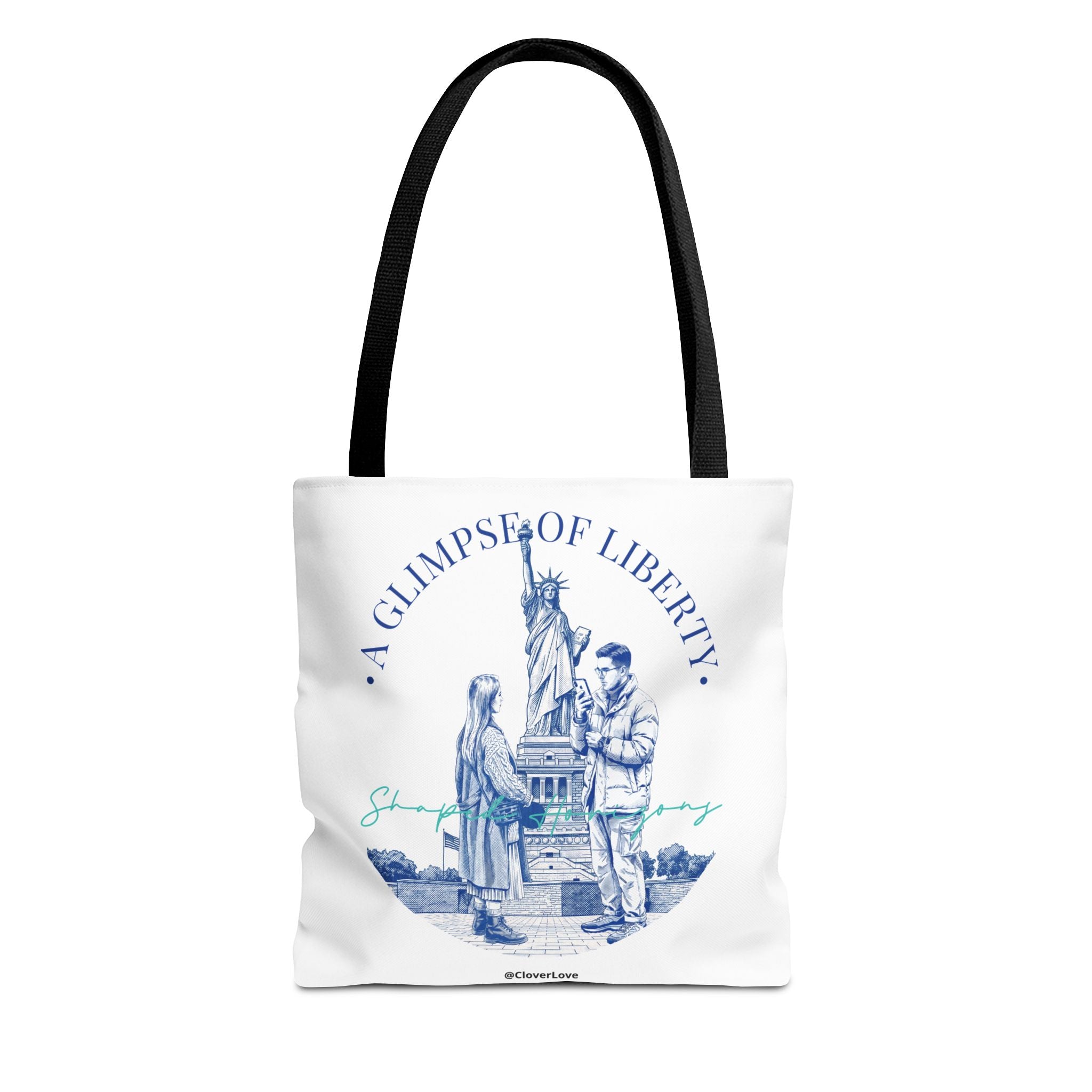 A Glimpse Of Liberty Travel Tote Bag | Statue of Liberty New York Canvas Tote Bag