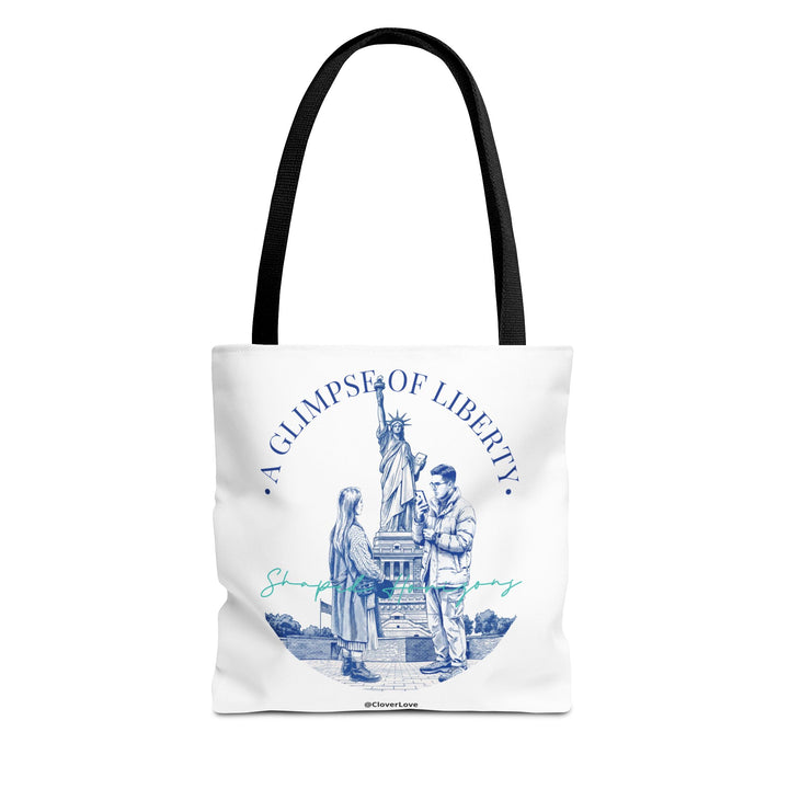 A Glimpse Of Liberty Travel Tote Bag | Statue of Liberty New York Canvas Tote Bag