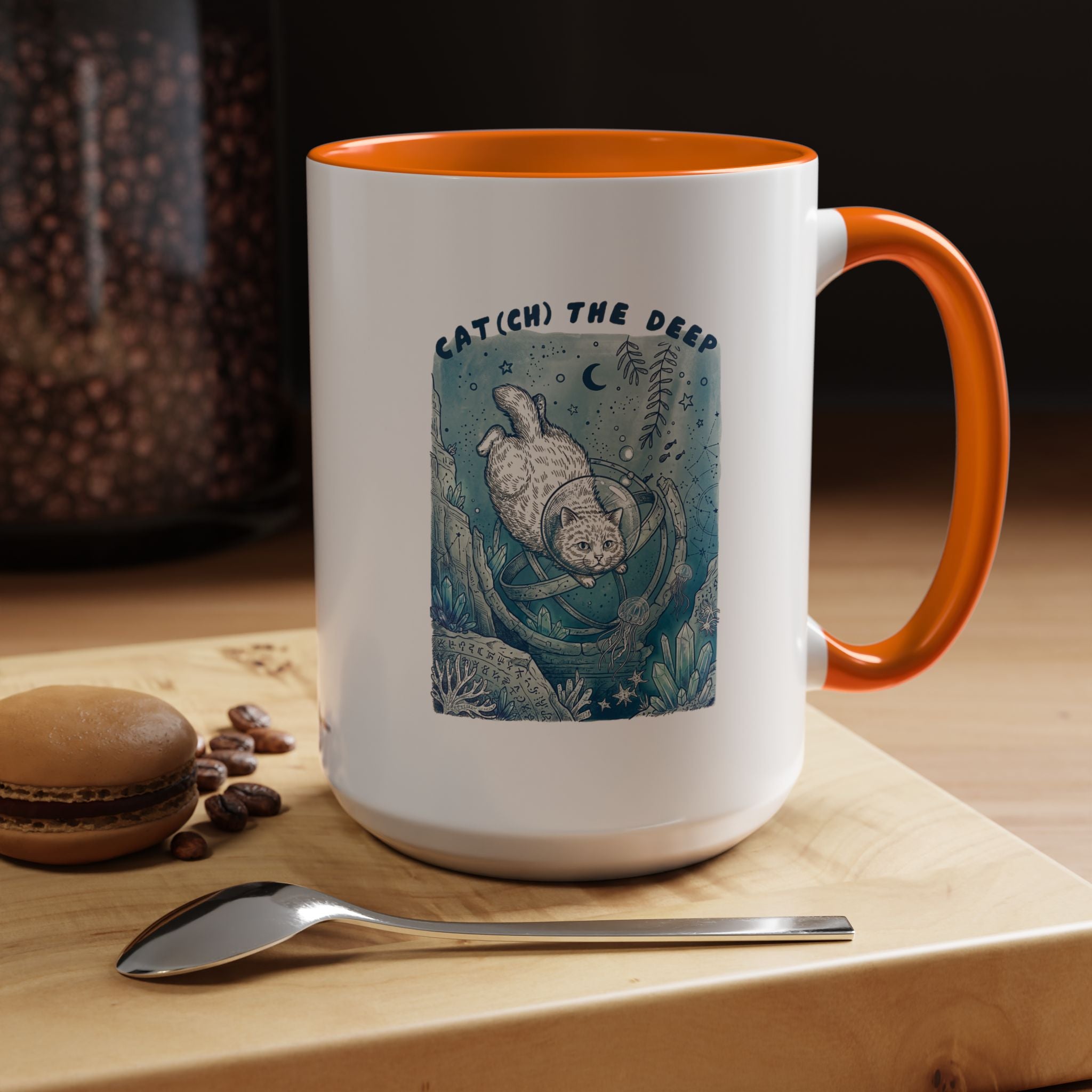 Cat's Deep Ocean Adventure Mug - Underwater Cat Lover Coffee Cup