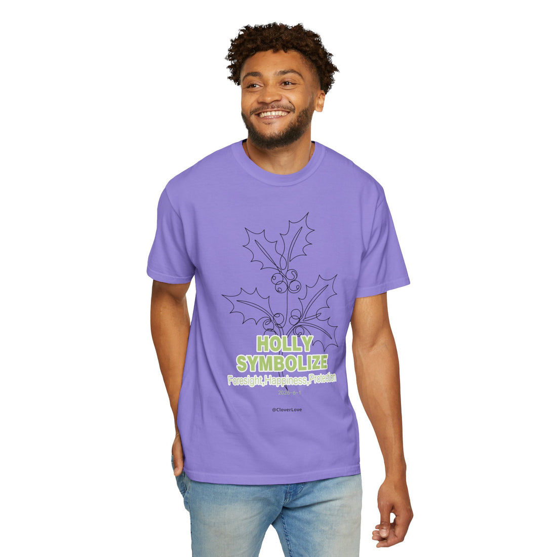 Holly Botanical T-Shirt - Winter Floral Graphic Shirt for Nature Lovers
