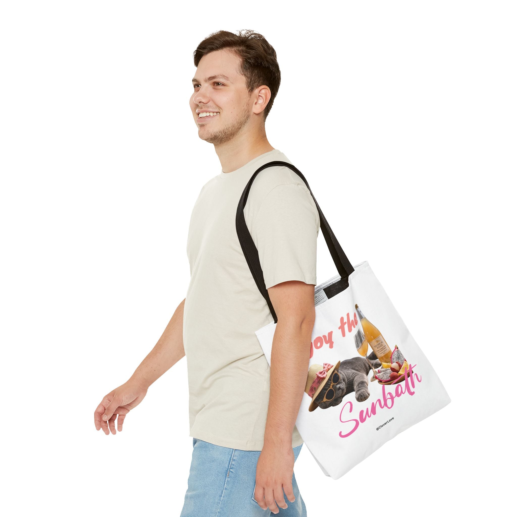 Summer Cat Tote Bag | Personalized Cat Photo Canvas Bag