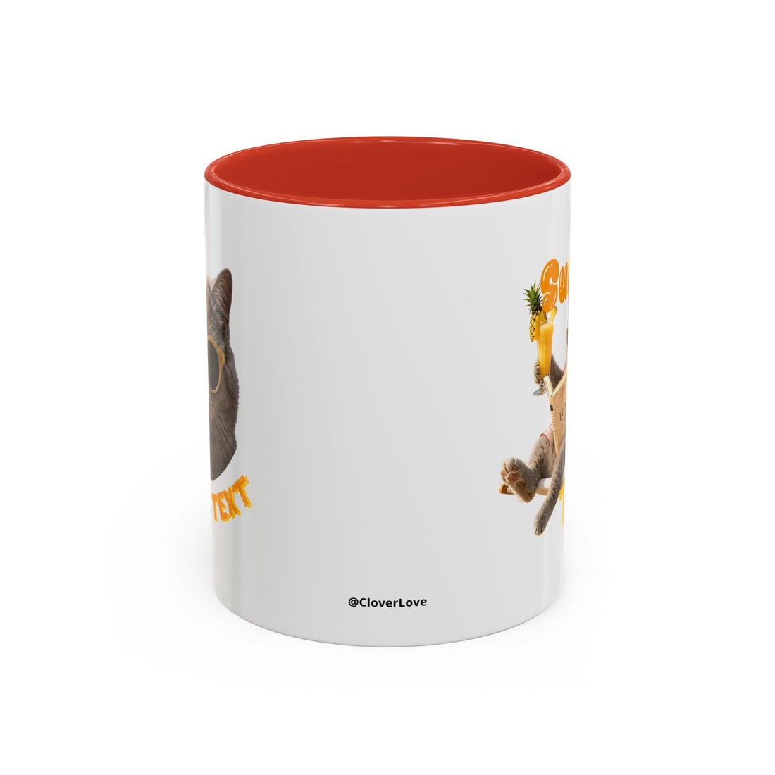 Lustige Katzen-Sommer-Tasse – Süße Strand-Kaffeetasse für Katzenliebhaber