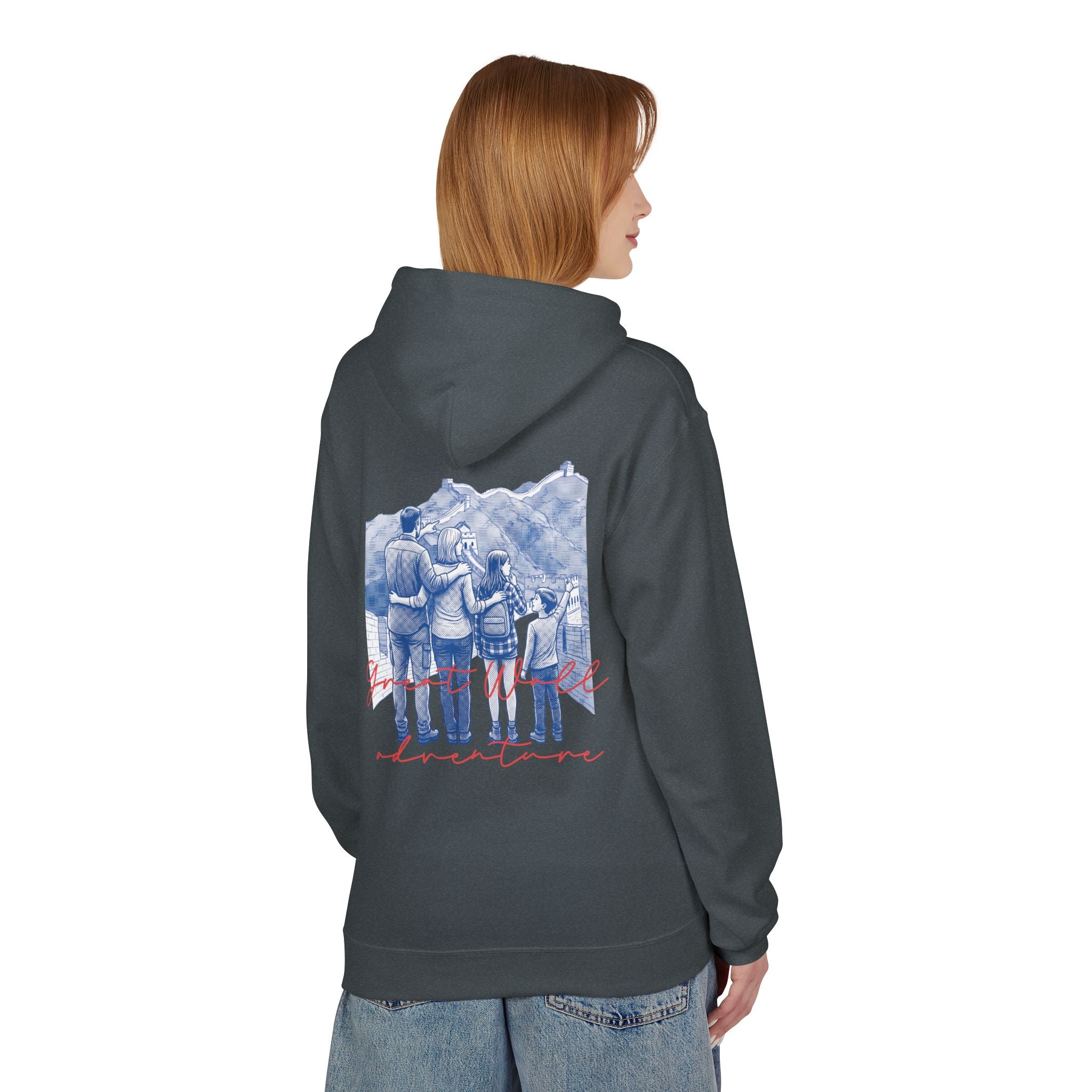 Great Wall Family Adventure Hoodie – Vintage Travel Landmark Graphic Pullover Sweatshirt