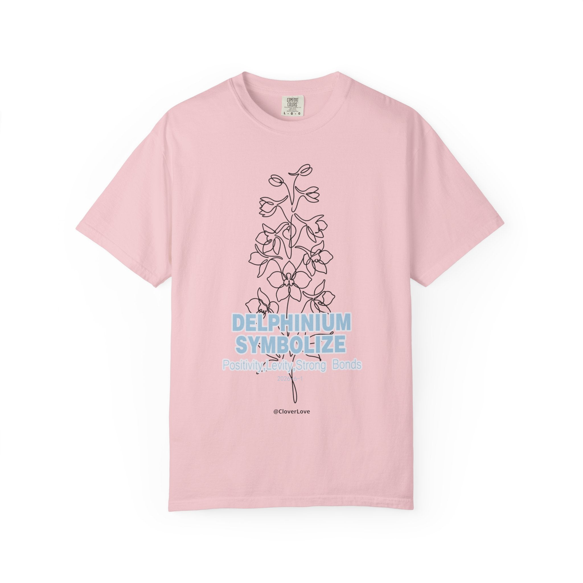 Delphinium Flower T-Shirt - Botanical Graphic Shirt for Flower Lovers
