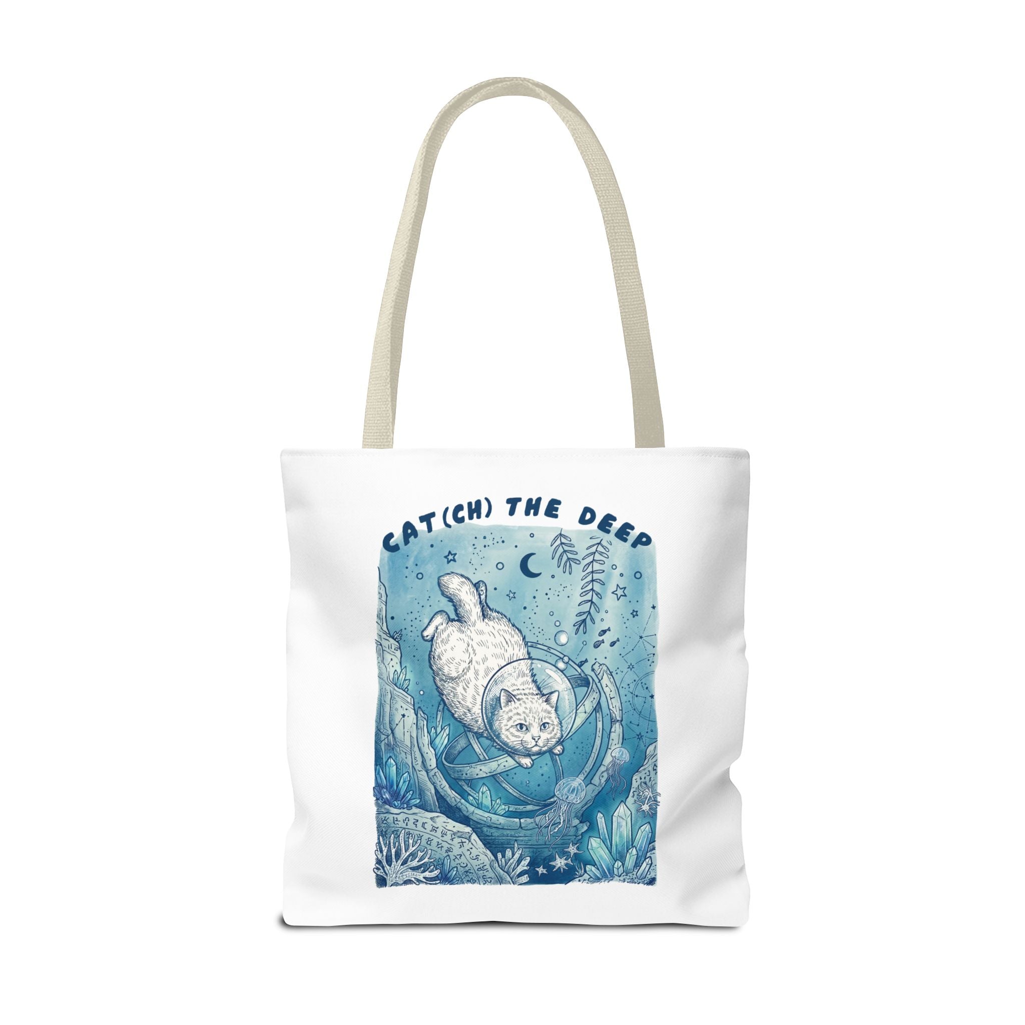Cat Deep Sea Adventure Tote Bag | Vintage Ocean Explorer Canvas Bag