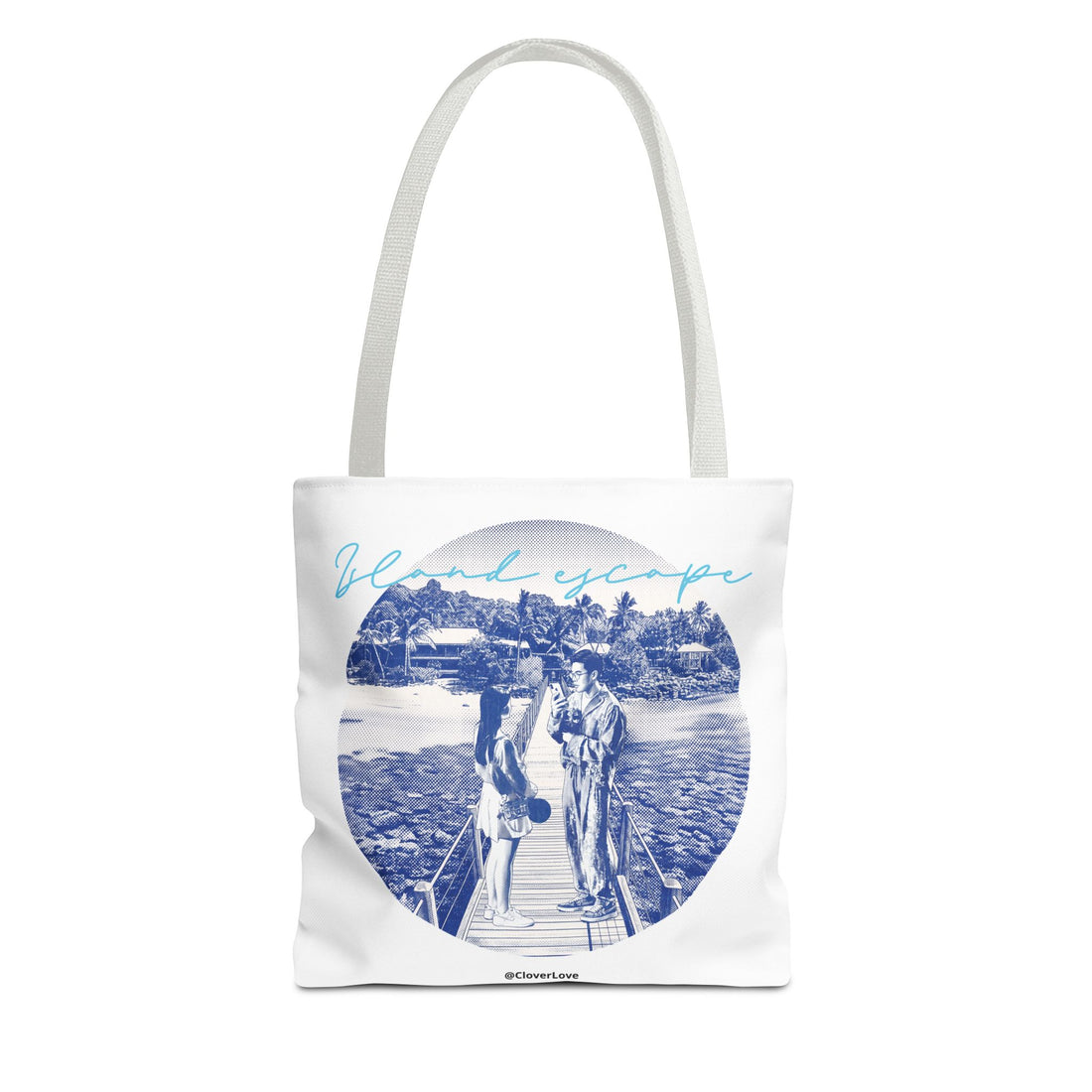 Island Escape Tote Bag | Vintage Beach Travel Canvas Bag