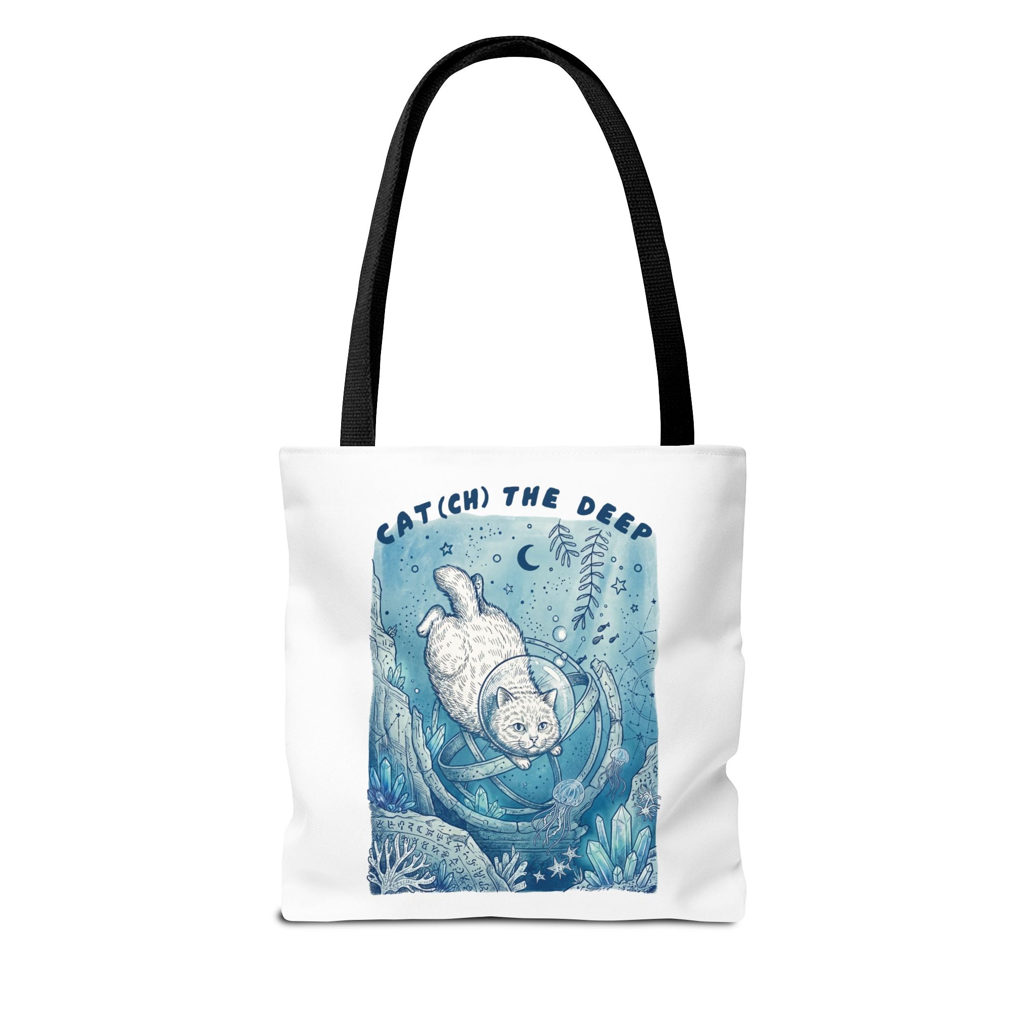 Cat Deep Sea Adventure Tote Bag | Vintage Ocean Explorer Canvas Bag