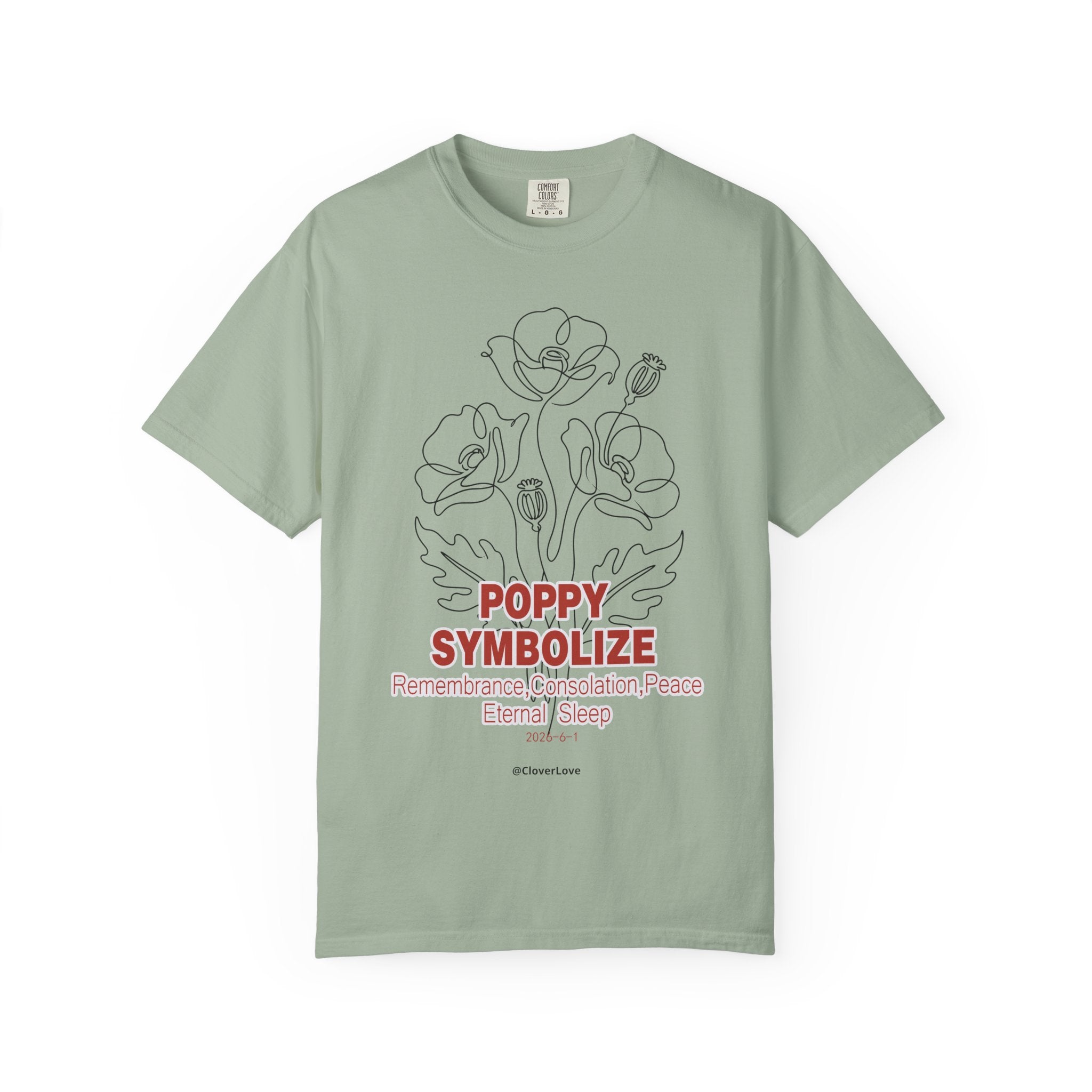 Poppy Flower T-Shirt - Memorial Botanical Graphic Shirt for Flower Lovers