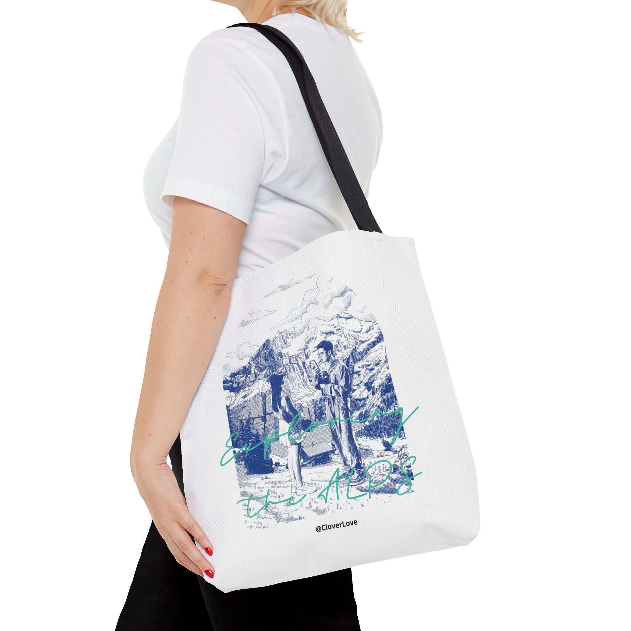 Travel Adventure Tote Bag | Vintage Mountain Explorer Canvas Bag