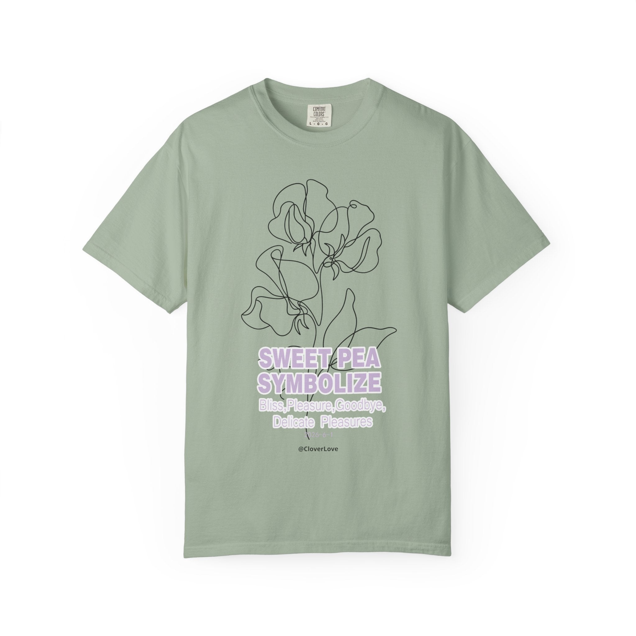 Sweet Pea Flower T-Shirt - Botanical Graphic Shirt for Flower Lovers