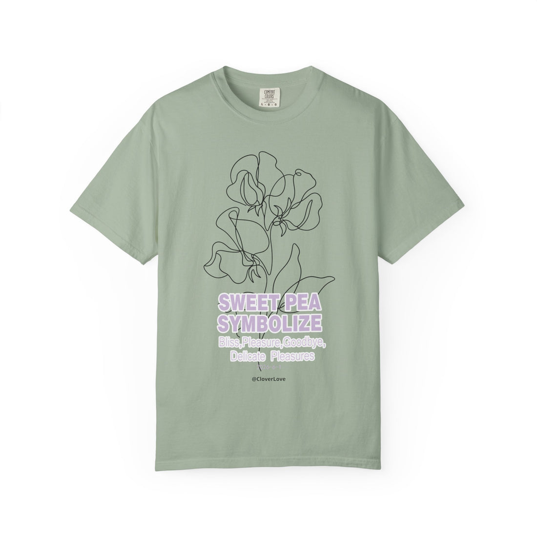 Sweet Pea Flower T-Shirt - Botanical Graphic Shirt for Flower Lovers