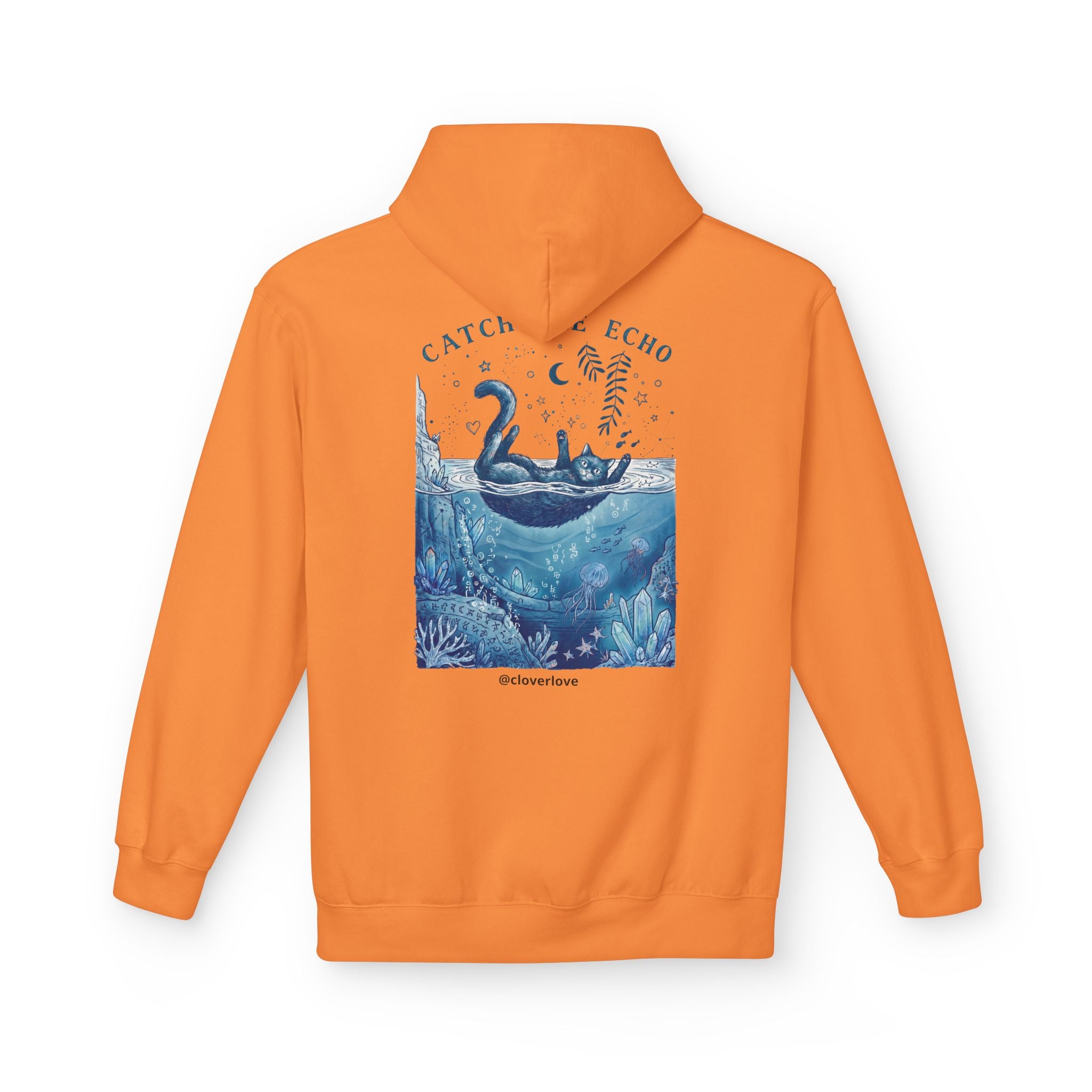 Katzen-Ozean-Abenteuer-Kapuzenpullover | Vintage Unterwasser-Grafik-Sweatshirt