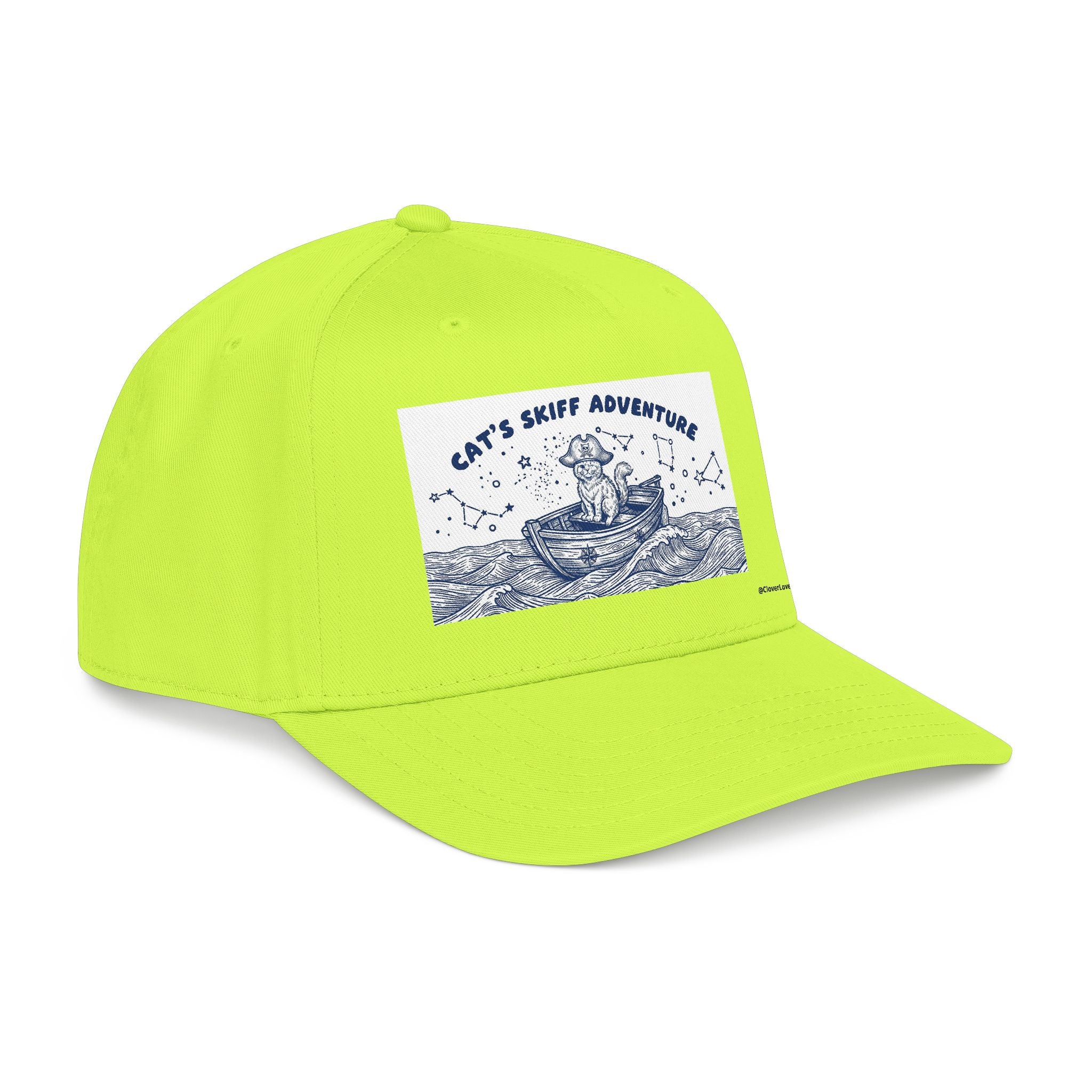 Cat Boat Hat - Ocean Adventure Baseball Cap, Nautical Cat Lover Gift, Coastal Travel Hat