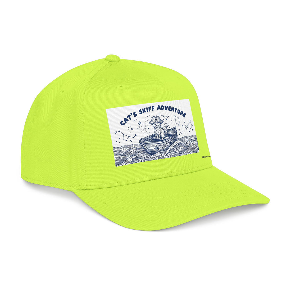 Cat Boat Hat - Ocean Adventure Baseball Cap, Nautical Cat Lover Gift, Coastal Travel Hat