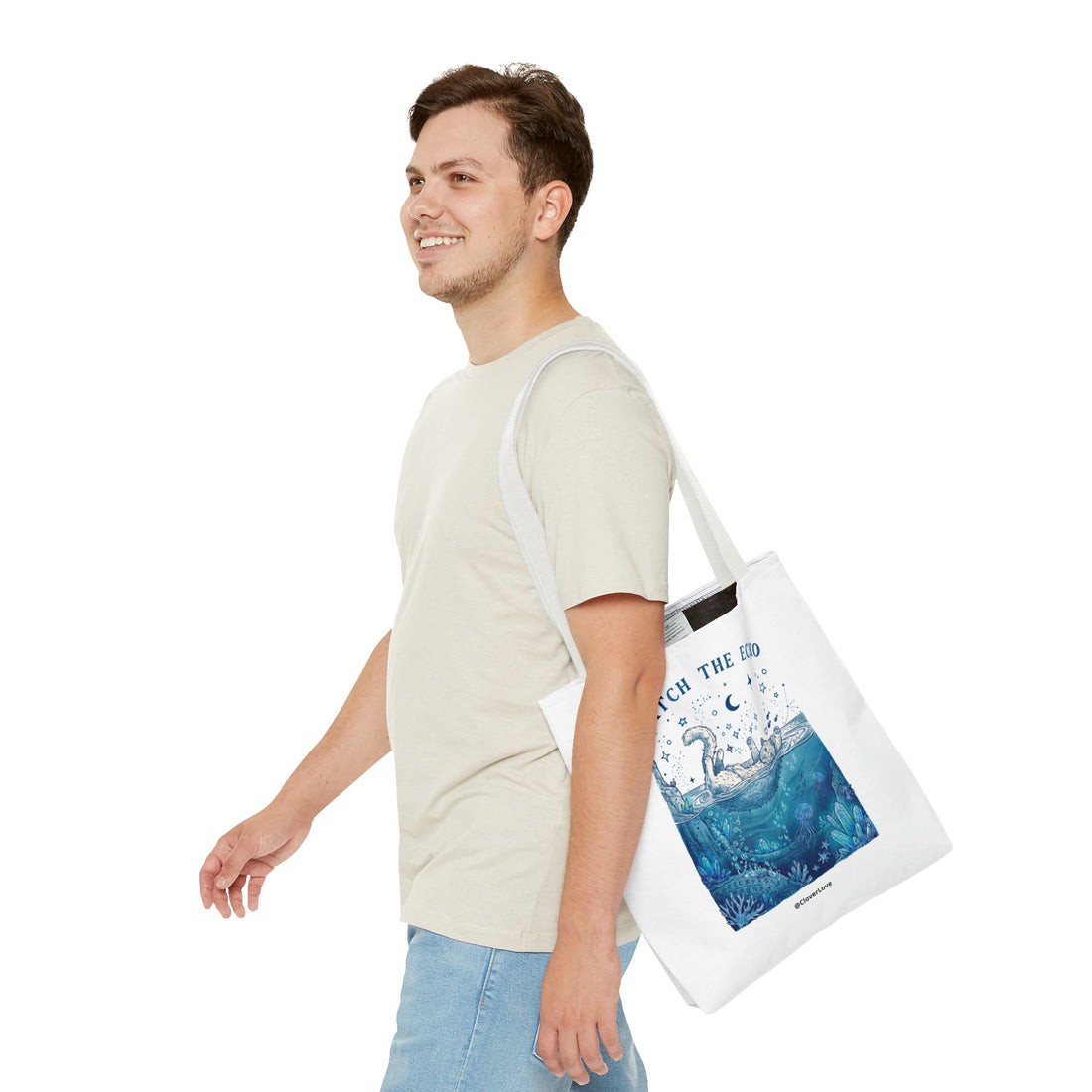 Cat Ocean Adventure Tote Bag | Vintage Underwater Graphic Canvas Bag