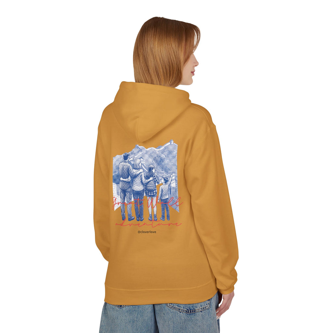 Große Mauer Familienabenteuer Hoodie – Vintage Reise Wahrzeichen Grafik Pullover Sweatshirt