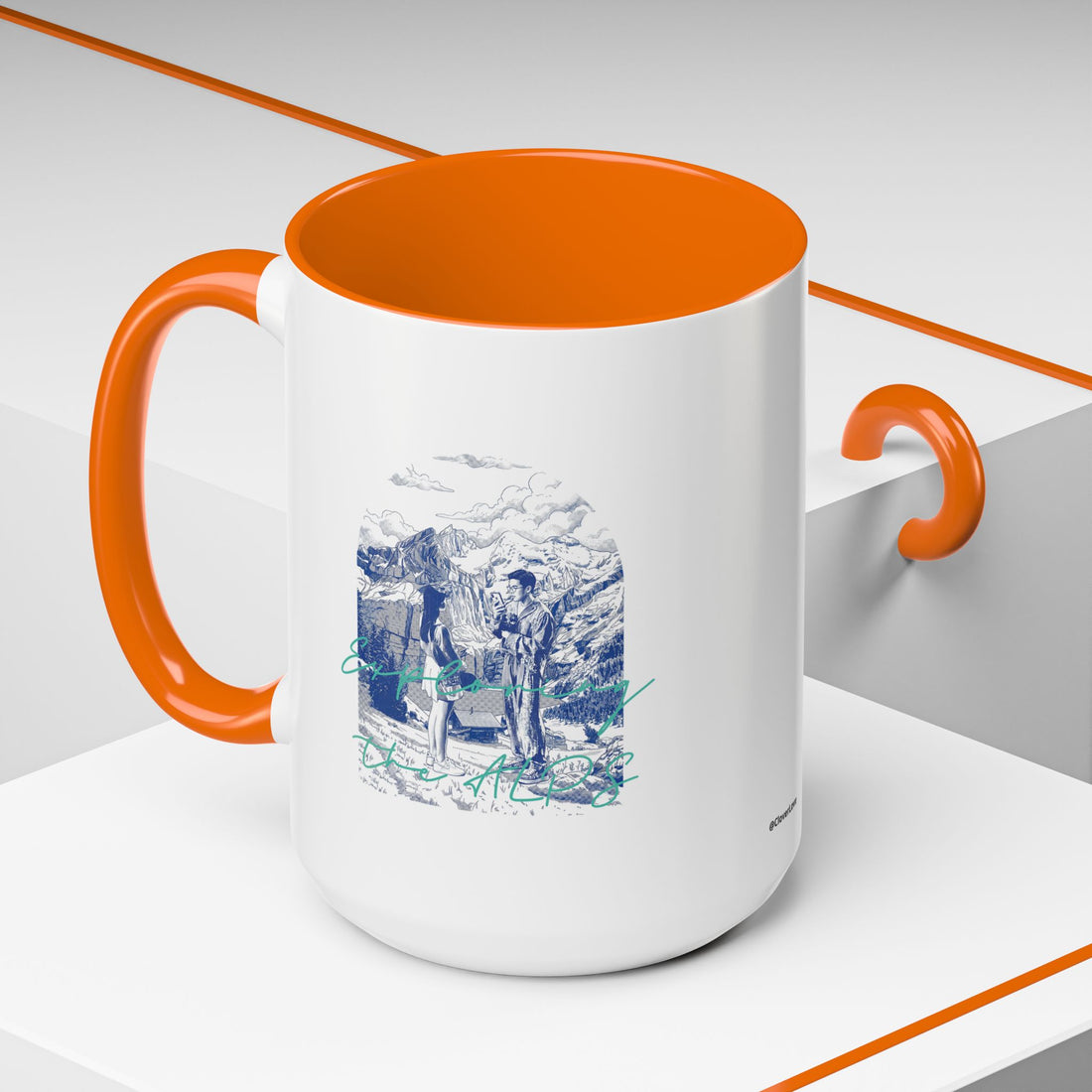 Explore The Alps Travel Mug - Mountain Adventure Coffee Cup