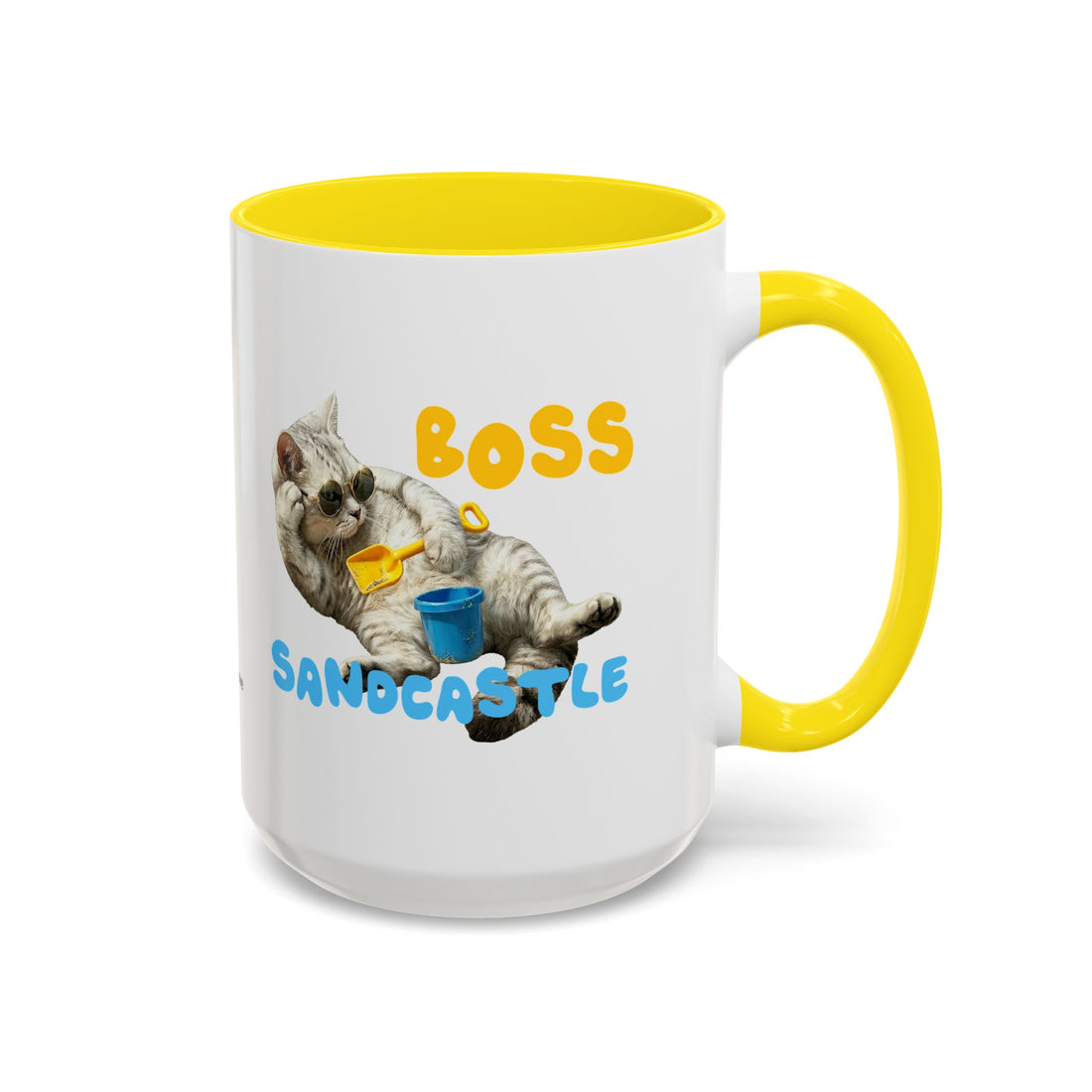 Funny Summer Cat Mug | Personalized Beach Cat Coffee Cup With Custom Text