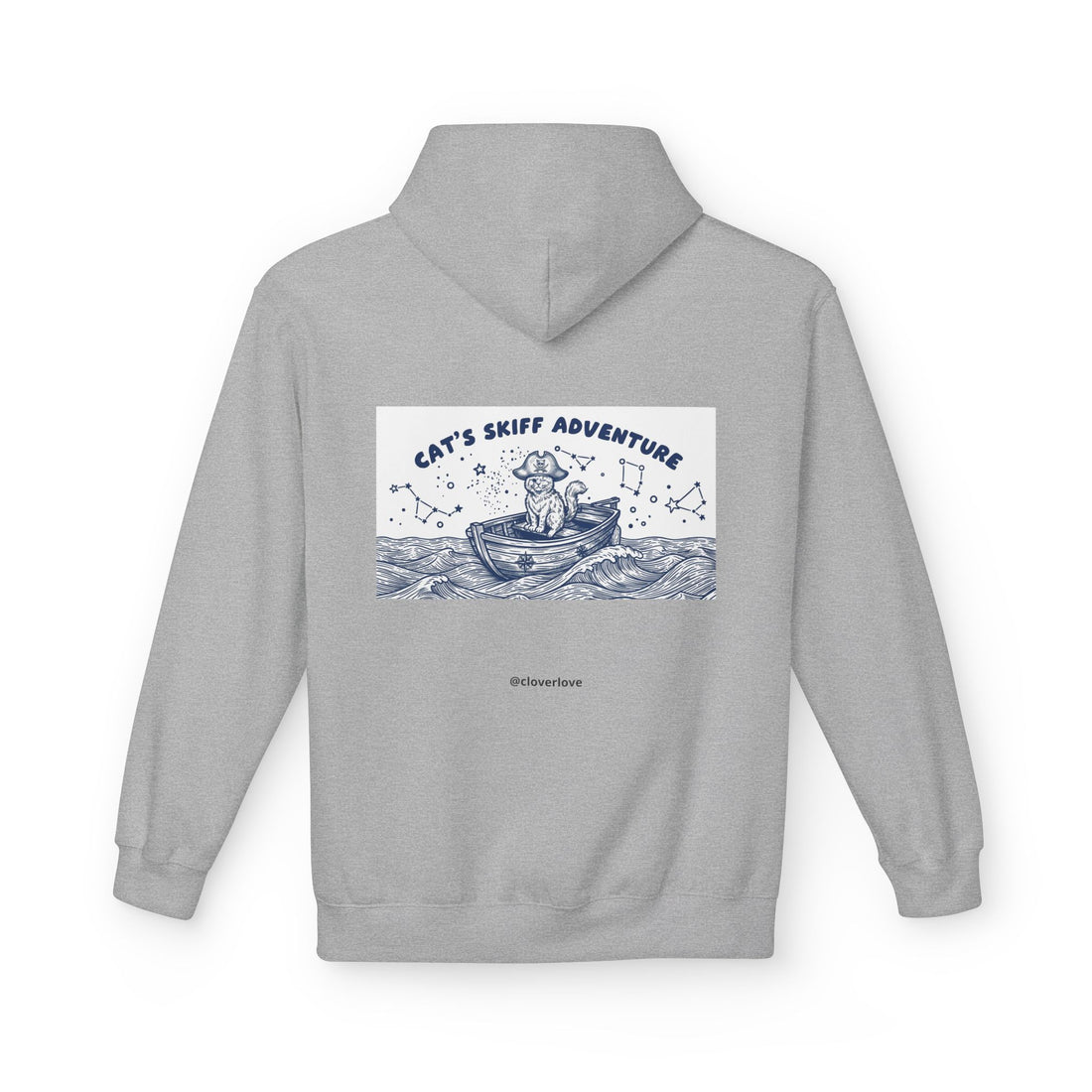 Katzen-Skiff-Abenteuer-Kapuzenpullover | Vintage Ozean Nautisch Grafik Sweatshirt