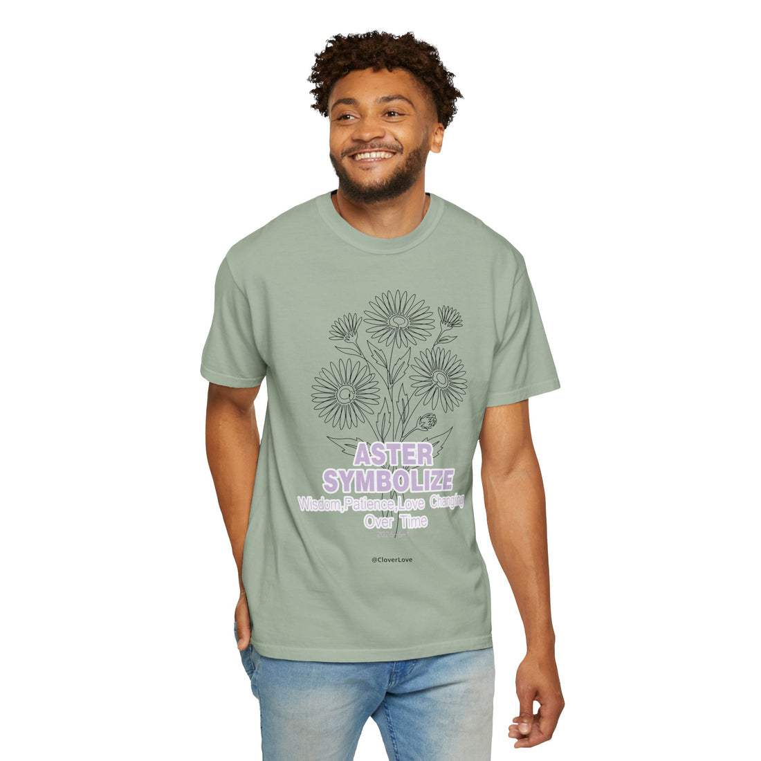 Aster Flower T-Shirt - Botanical Graphic Shirt for Flower Lovers