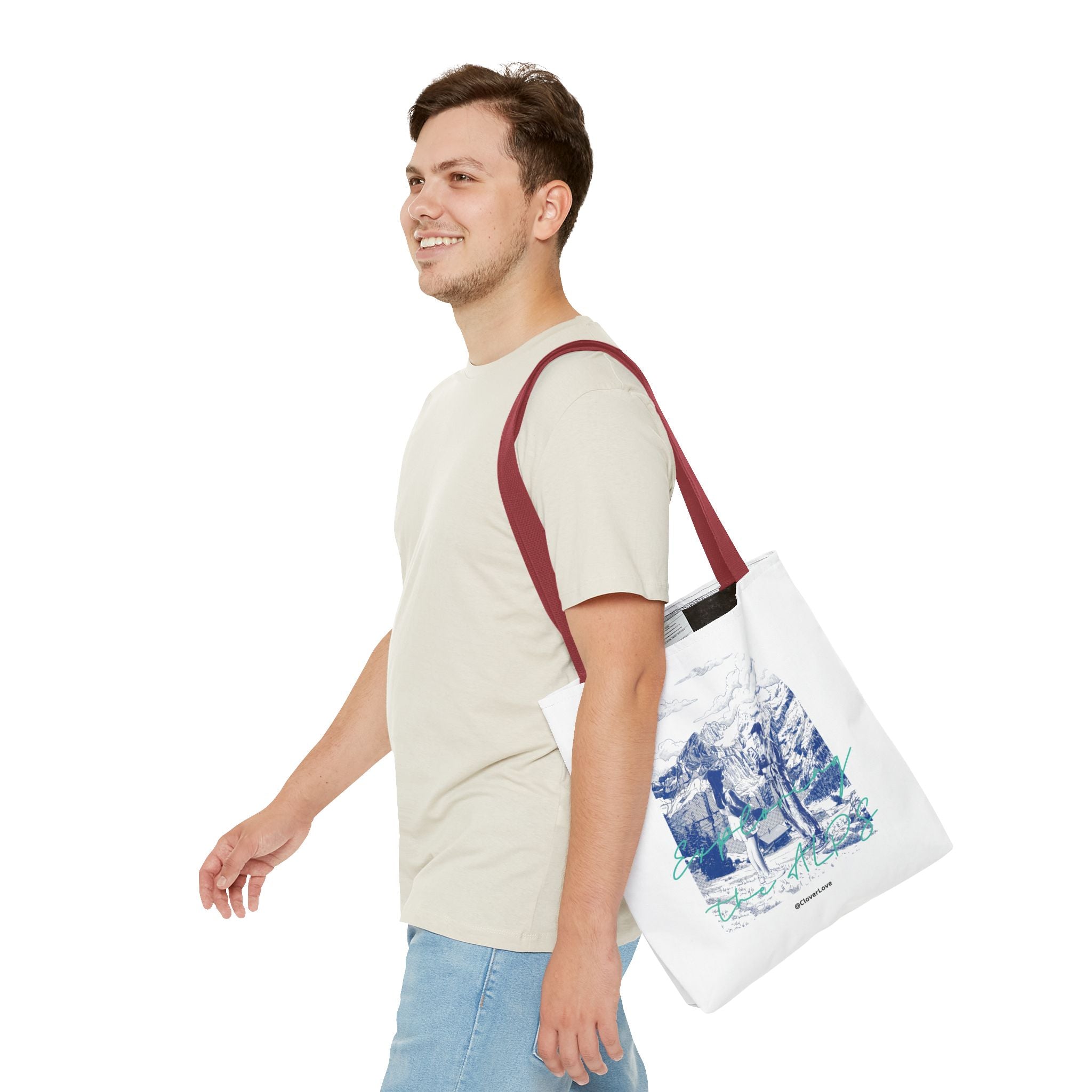 Travel Adventure Tote Bag | Vintage Mountain Explorer Canvas Bag