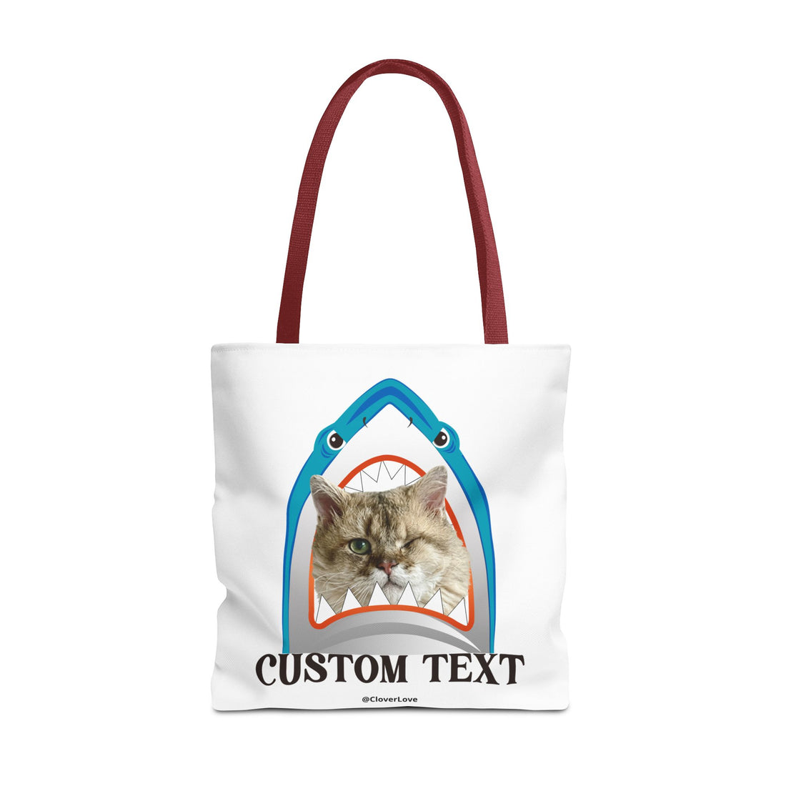 Funny Cat Tote Bag | Custom Pet Photo Shark Summer Bag
