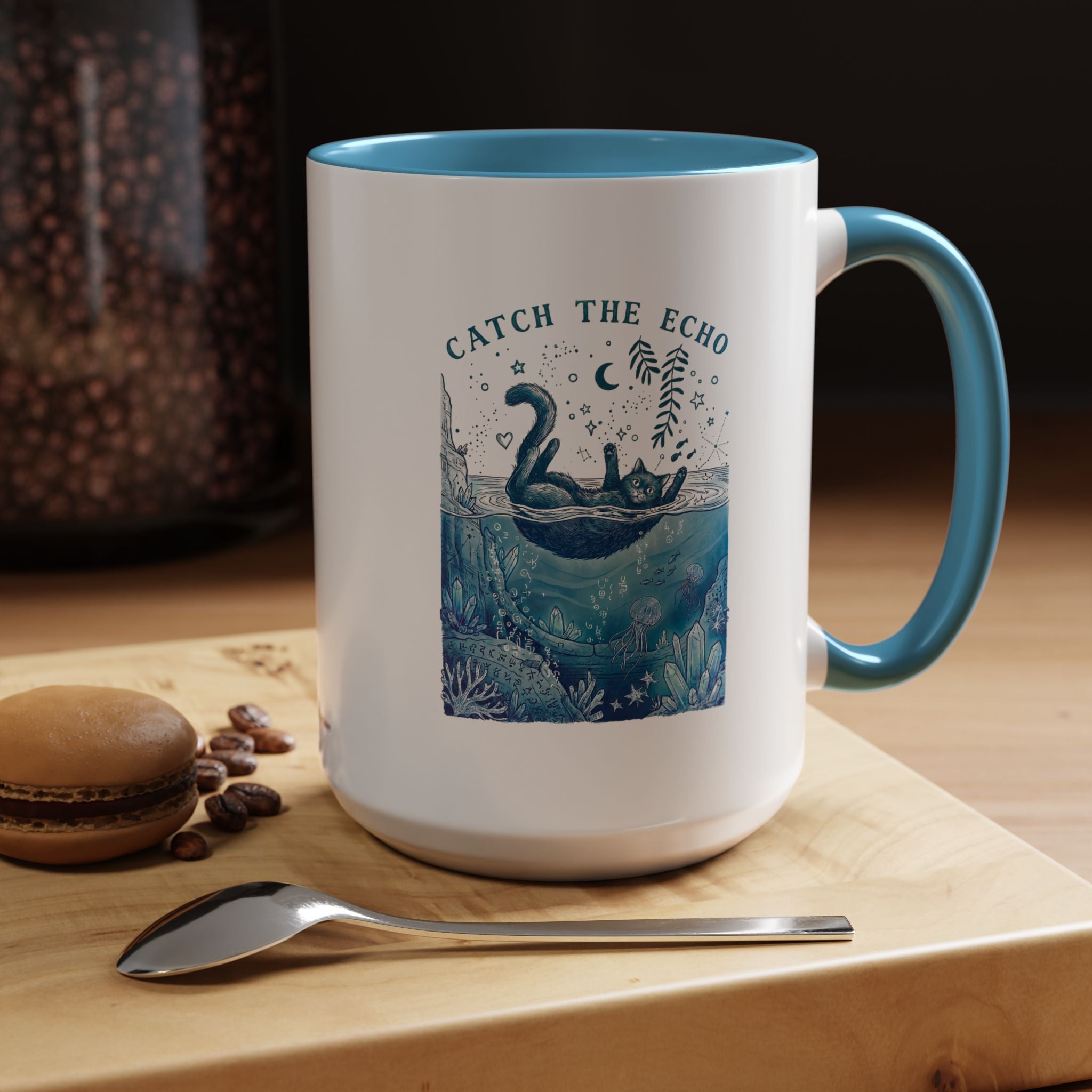 Cat's Ocean Echo Mug - Cute Underwater Cat Lover Coffee Cup