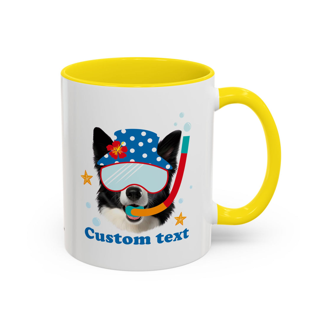 Sommer Tauchhund Tasse | Personalisierte Hundefoto Kaffeetasse mit individuellem Text