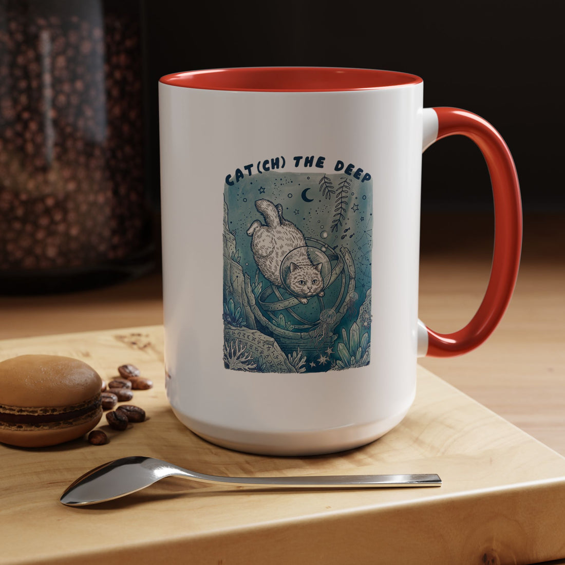 Cat's Deep Ocean Adventure Mug - Underwater Cat Lover Coffee Cup
