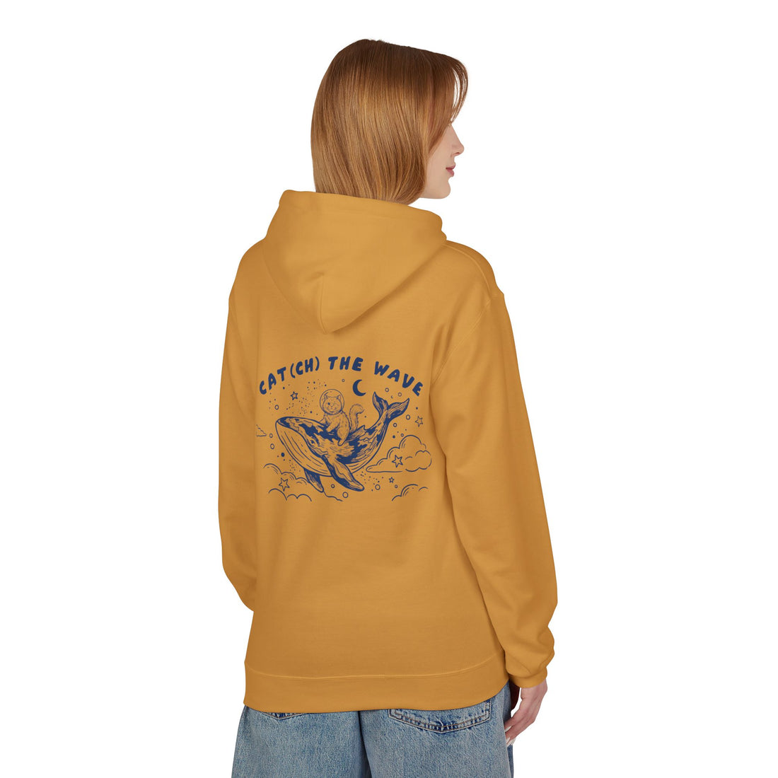 Cat Whale Adventure Hoodie | Vintage Ocean Graphic Sweatshirt
