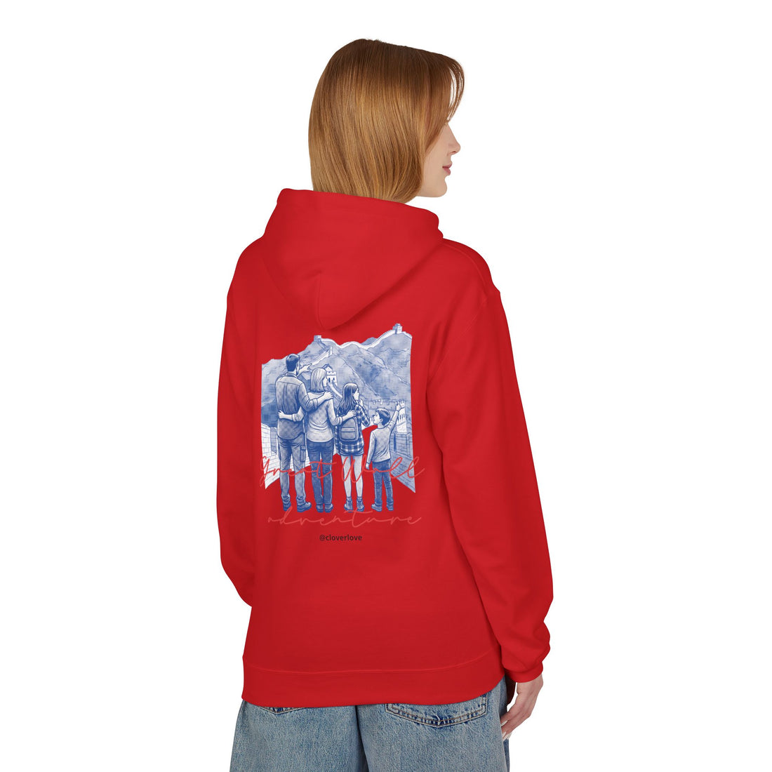 Große Mauer Familienabenteuer Hoodie – Vintage Reise Wahrzeichen Grafik Pullover Sweatshirt