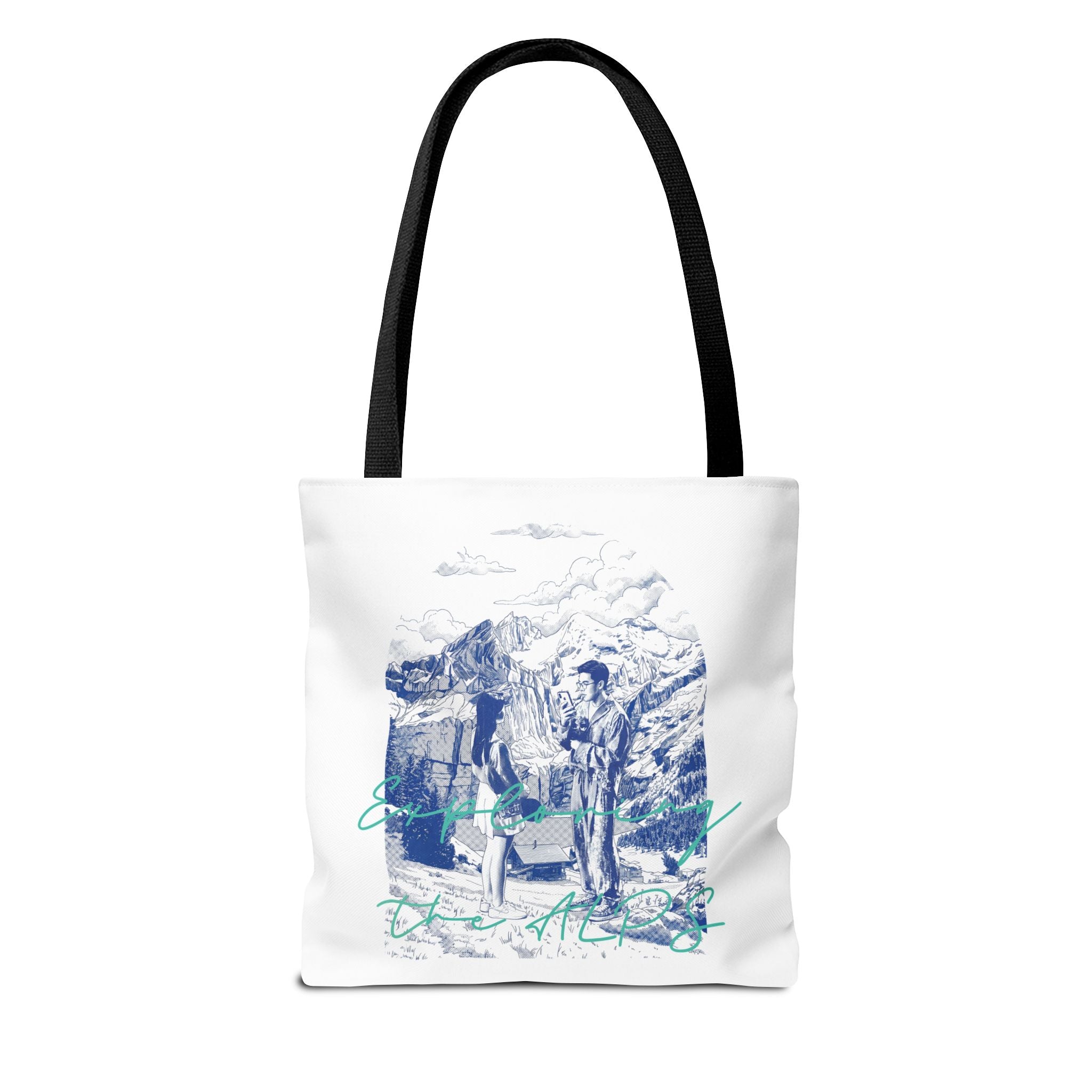 Travel Adventure Tote Bag | Vintage Mountain Explorer Canvas Bag