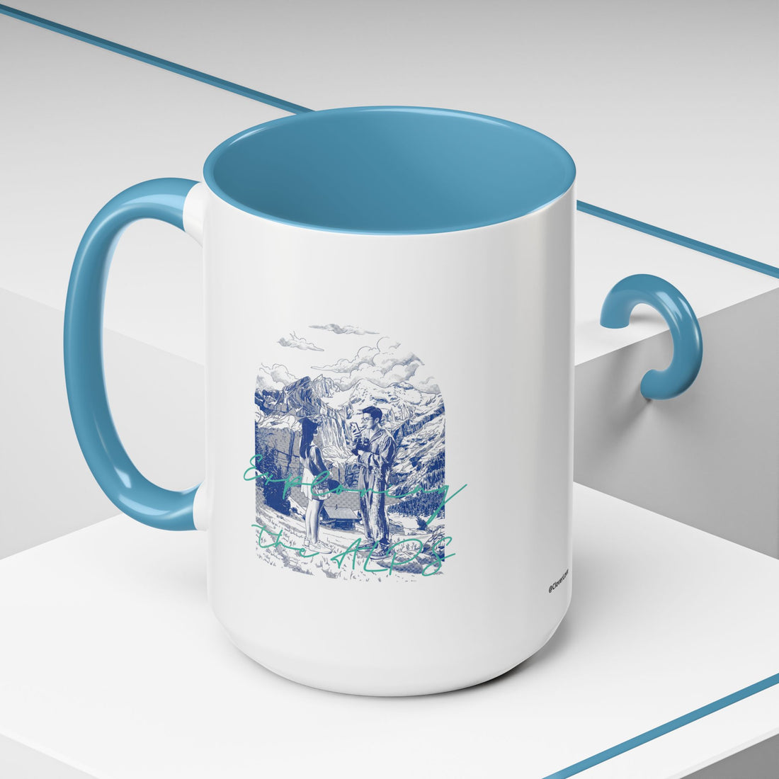 Explore The Alps Travel Mug - Mountain Adventure Coffee Cup