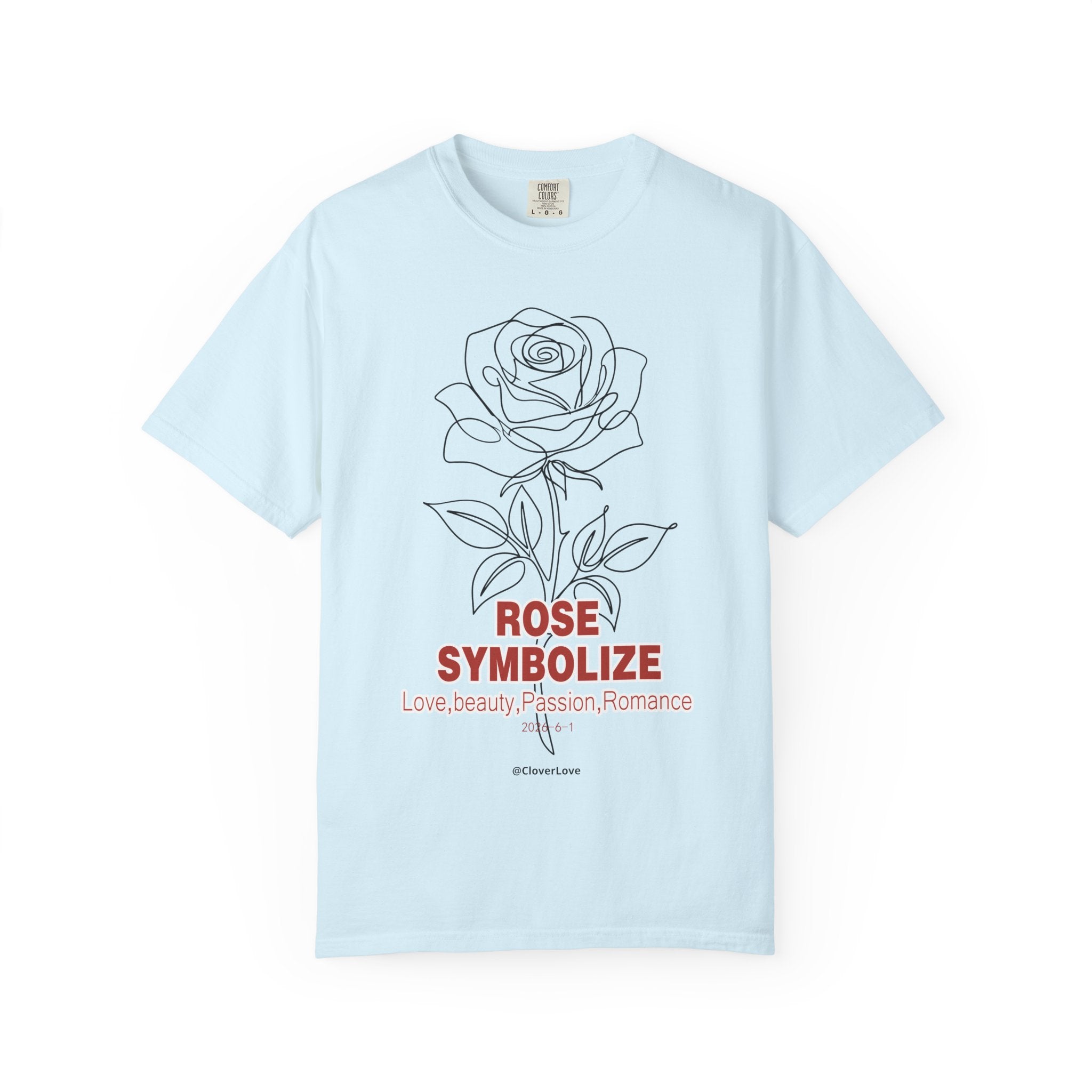 Rose Flower T-Shirt - Romantic Botanical Graphic Shirt for Flower Lovers