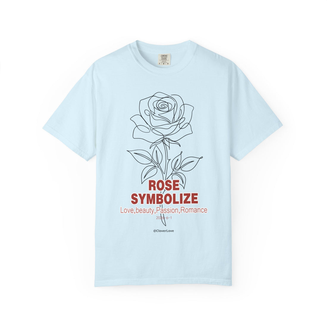 Rose Flower T-Shirt - Romantic Botanical Graphic Shirt for Flower Lovers